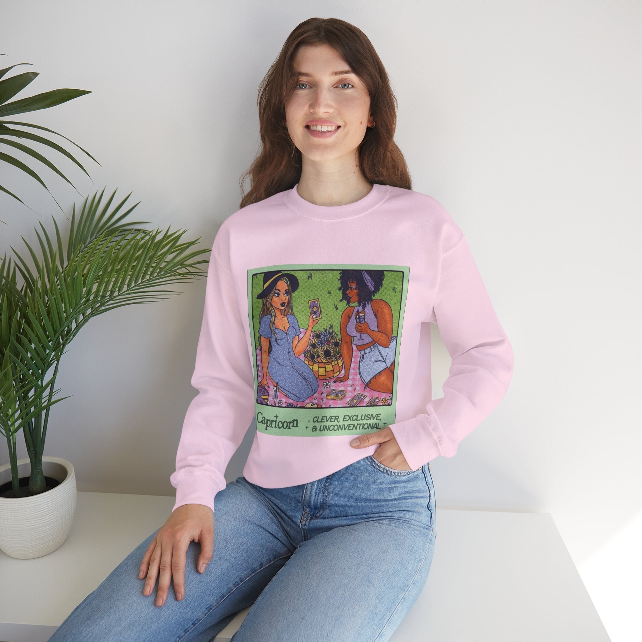 Spooky Vibes Only" Halloween Sweater Capricorn Vibes Crewneck Sweatshirt, Cozy Unisex Apparel, Astrology Gift, Casual Layering Top - Metamorphosis Creations