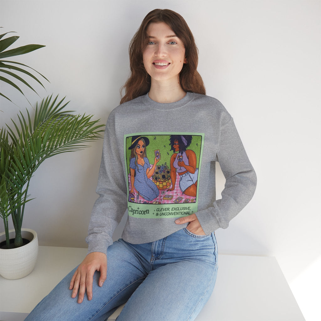 Spooky Vibes Only" Halloween Sweater Capricorn Vibes Crewneck Sweatshirt, Cozy Unisex Apparel, Astrology Gift, Casual Layering Top - Metamorphosis Creations