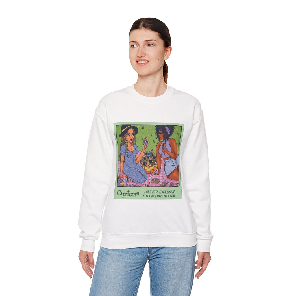 Spooky Vibes Only" Halloween Sweater Capricorn Vibes Crewneck Sweatshirt, Cozy Unisex Apparel, Astrology Gift, Casual Layering Top - Metamorphosis Creations