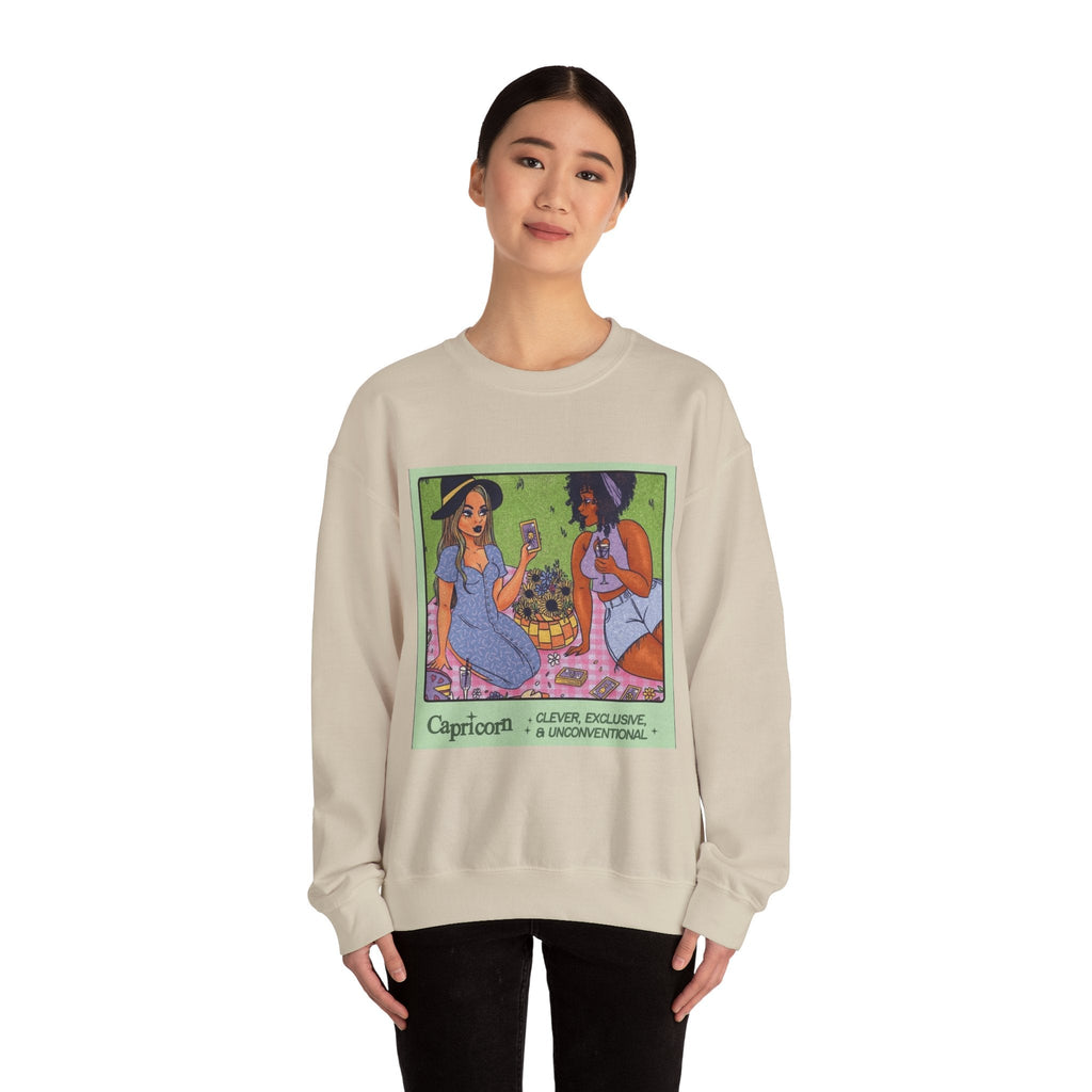 Spooky Vibes Only" Halloween Sweater Capricorn Vibes Crewneck Sweatshirt, Cozy Unisex Apparel, Astrology Gift, Casual Layering Top - Metamorphosis Creations
