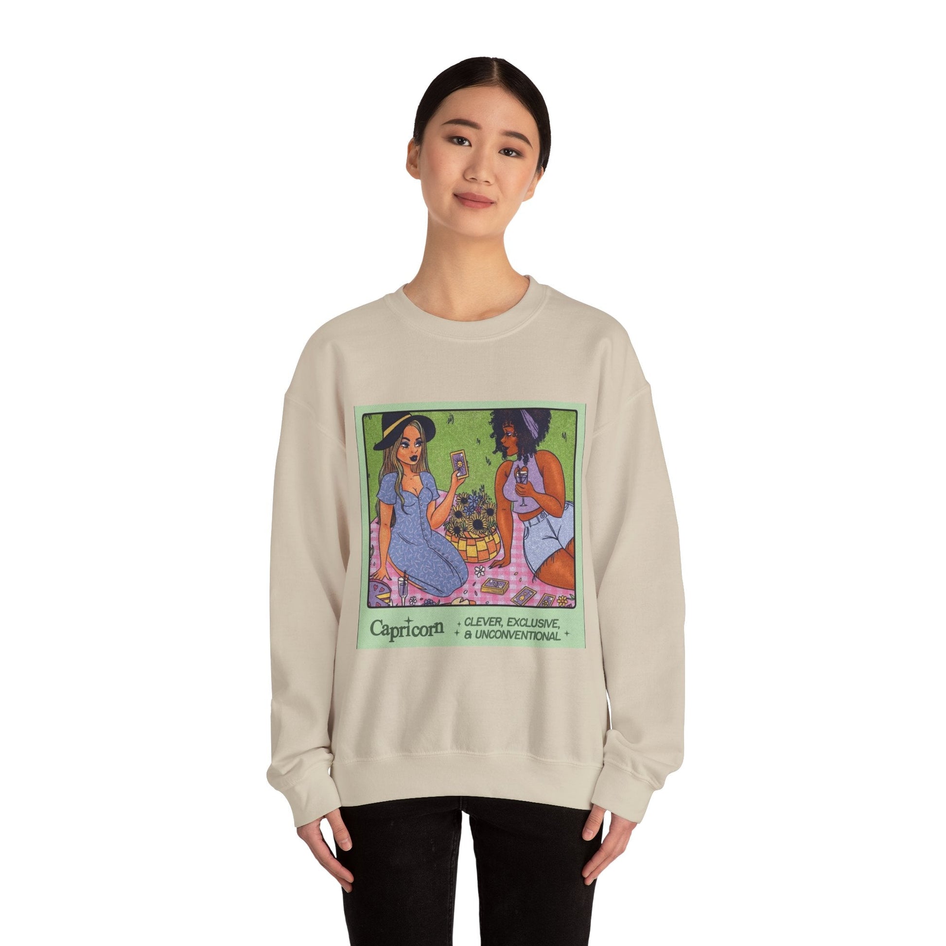 Spooky Vibes Only" Halloween Sweater Capricorn Vibes Crewneck Sweatshirt, Cozy Unisex Apparel, Astrology Gift, Casual Layering Top - Metamorphosis Creations