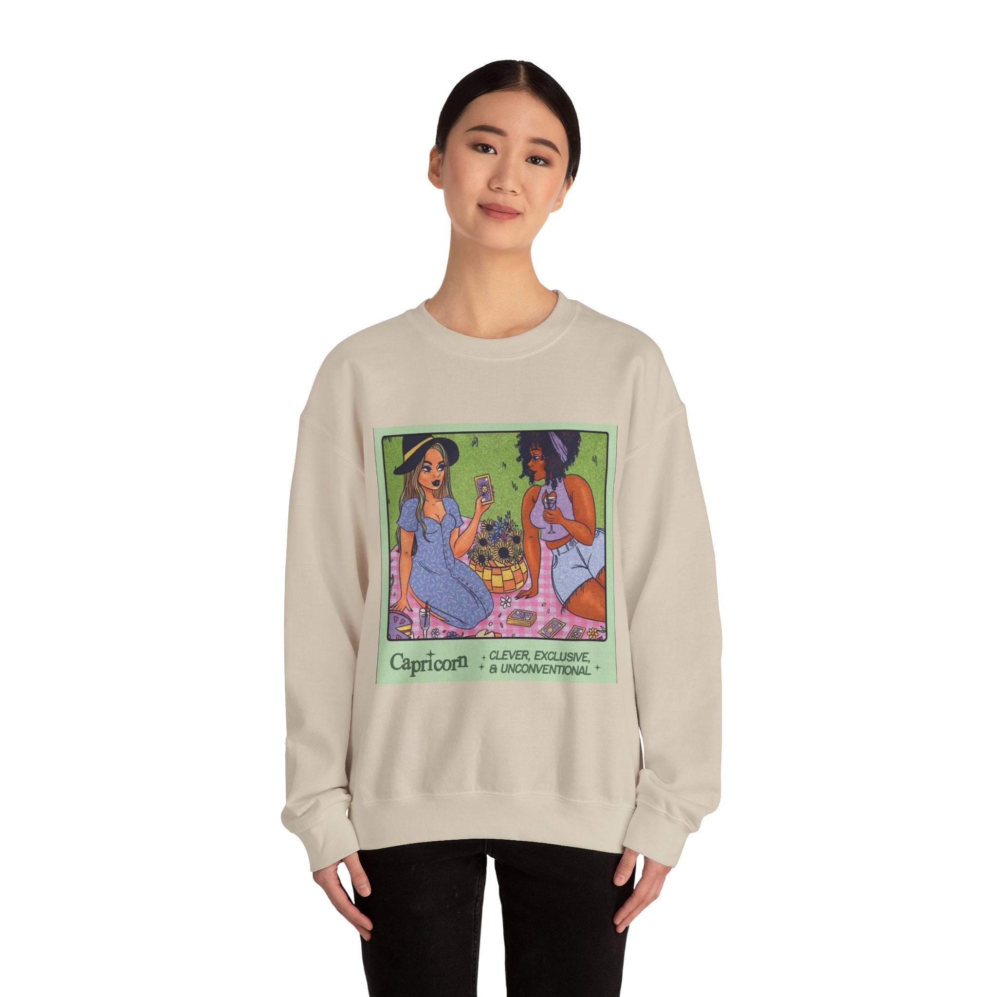 Spooky Vibes Only" Halloween Sweater Capricorn Vibes Crewneck Sweatshirt, Cozy Unisex Apparel, Astrology Gift, Casual Layering Top - Metamorphosis Creations