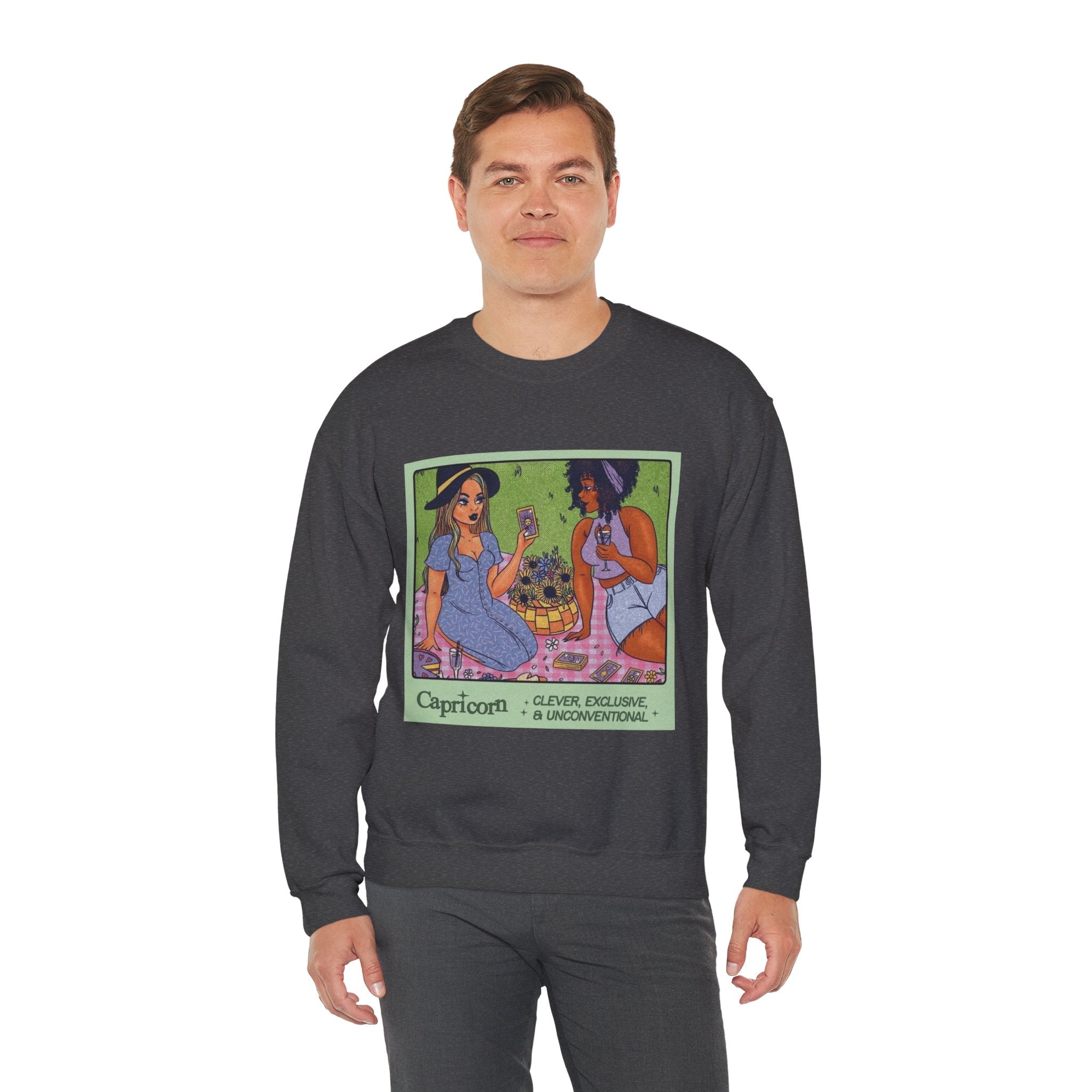 Spooky Vibes Only" Halloween Sweater Capricorn Vibes Crewneck Sweatshirt, Cozy Unisex Apparel, Astrology Gift, Casual Layering Top - Metamorphosis Creations