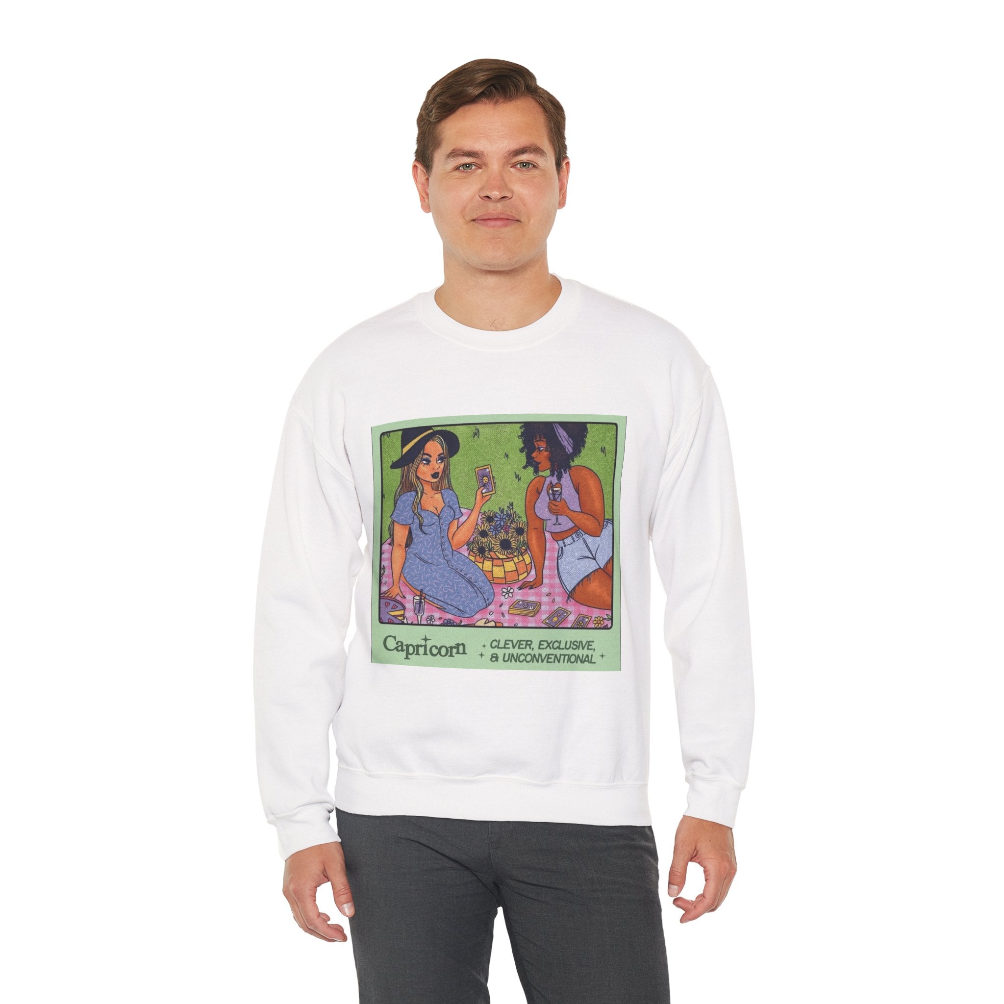 Spooky Vibes Only" Halloween Sweater Capricorn Vibes Crewneck Sweatshirt, Cozy Unisex Apparel, Astrology Gift, Casual Layering Top - Metamorphosis Creations