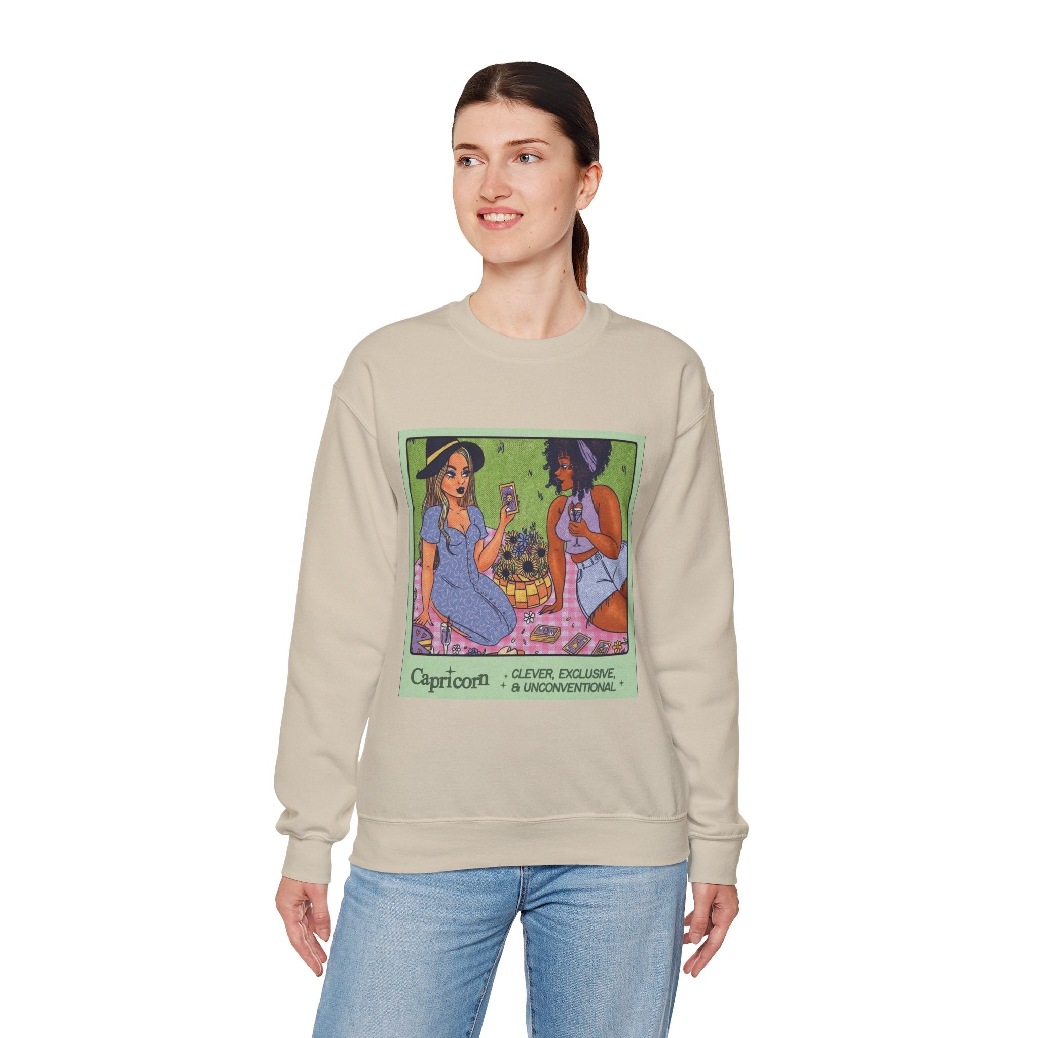 Spooky Vibes Only" Halloween Sweater Capricorn Vibes Crewneck Sweatshirt, Cozy Unisex Apparel, Astrology Gift, Casual Layering Top - Metamorphosis Creations