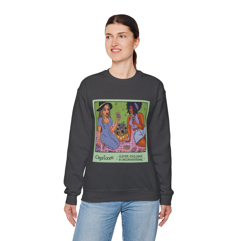 Spooky Vibes Only" Halloween Sweater Capricorn Vibes Crewneck Sweatshirt, Cozy Unisex Apparel, Astrology Gift, Casual Layering Top - Metamorphosis Creations