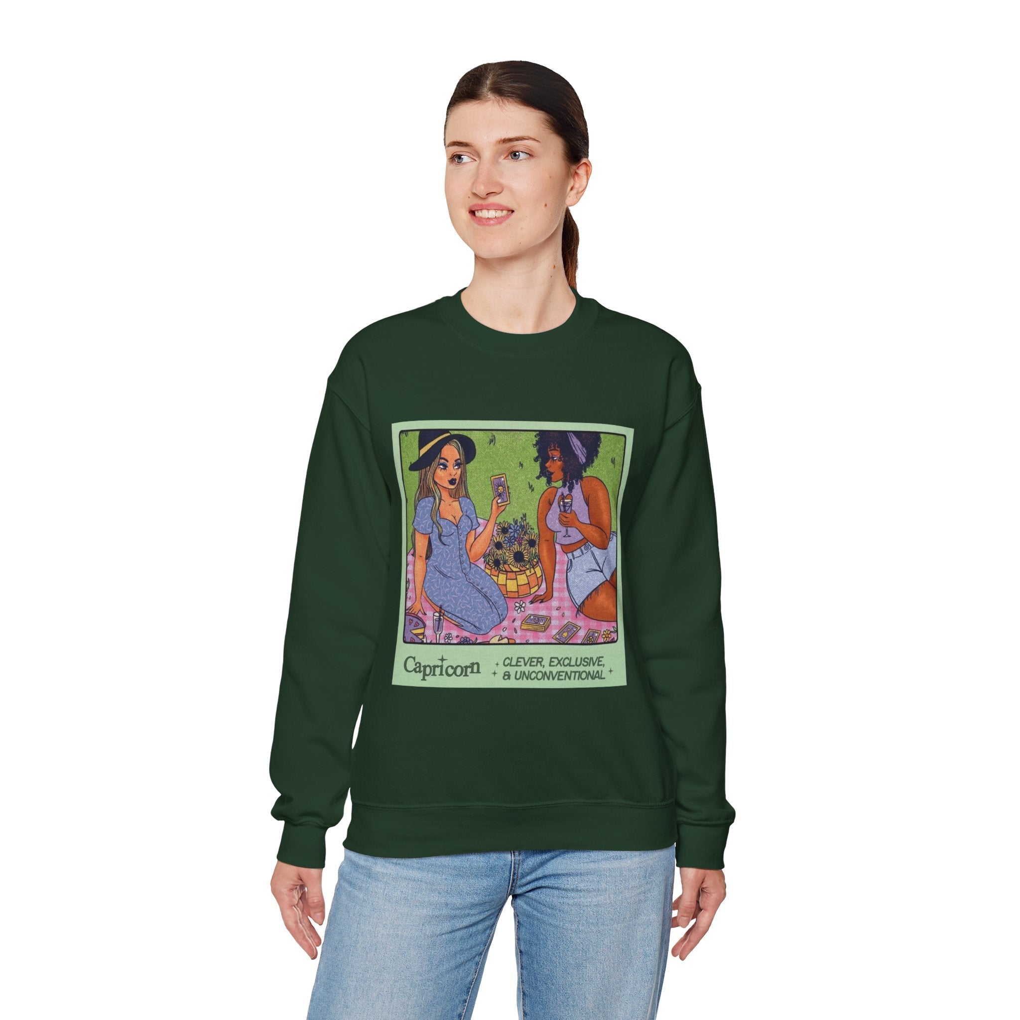 Spooky Vibes Only" Halloween Sweater Capricorn Vibes Crewneck Sweatshirt, Cozy Unisex Apparel, Astrology Gift, Casual Layering Top - Metamorphosis Creations