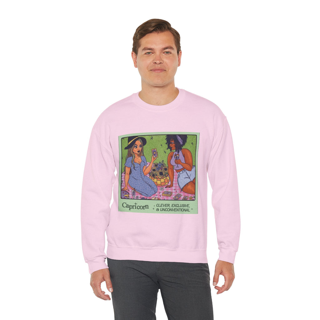 Spooky Vibes Only" Halloween Sweater Capricorn Vibes Crewneck Sweatshirt, Cozy Unisex Apparel, Astrology Gift, Casual Layering Top - Metamorphosis Creations