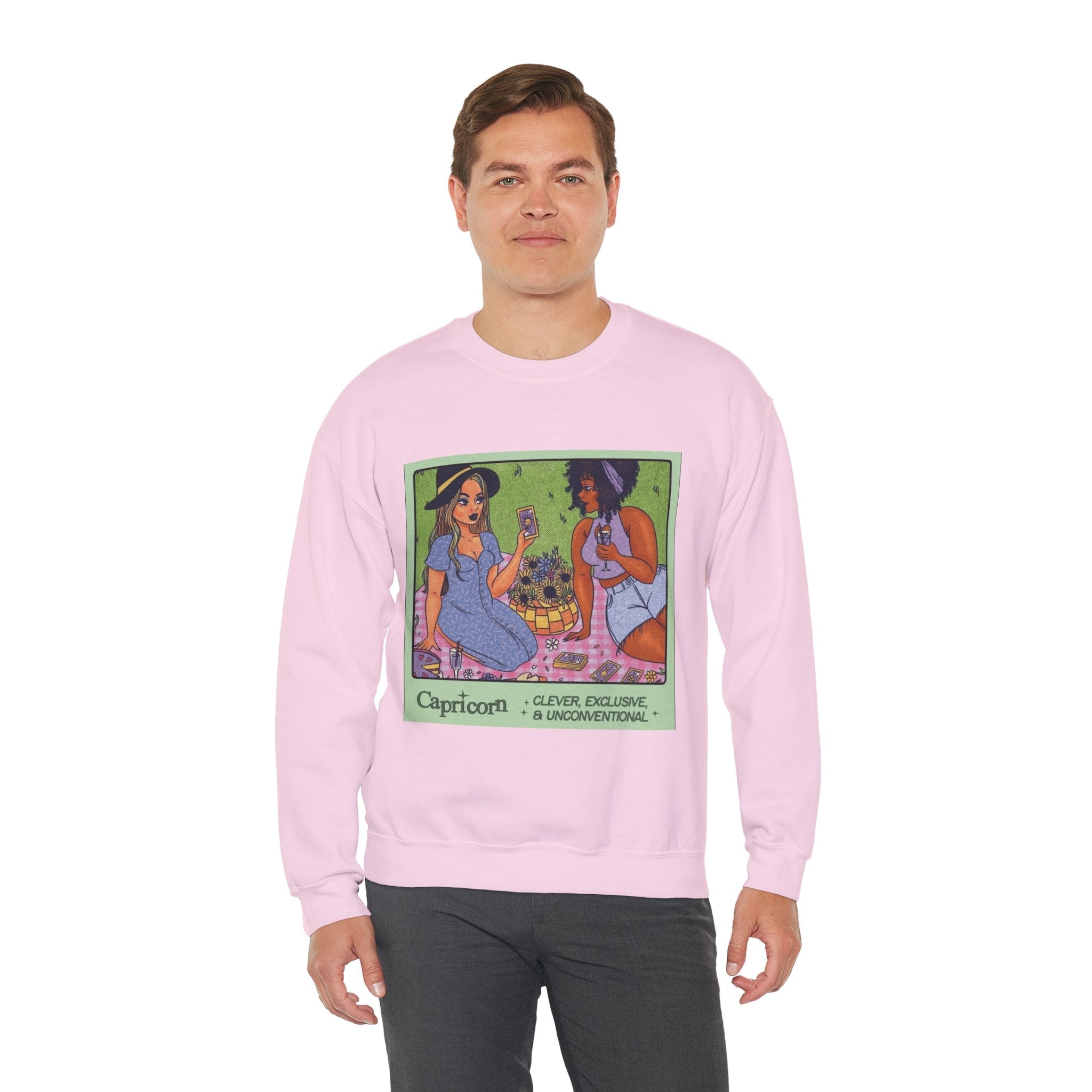 Spooky Vibes Only" Halloween Sweater Capricorn Vibes Crewneck Sweatshirt, Cozy Unisex Apparel, Astrology Gift, Casual Layering Top - Metamorphosis Creations
