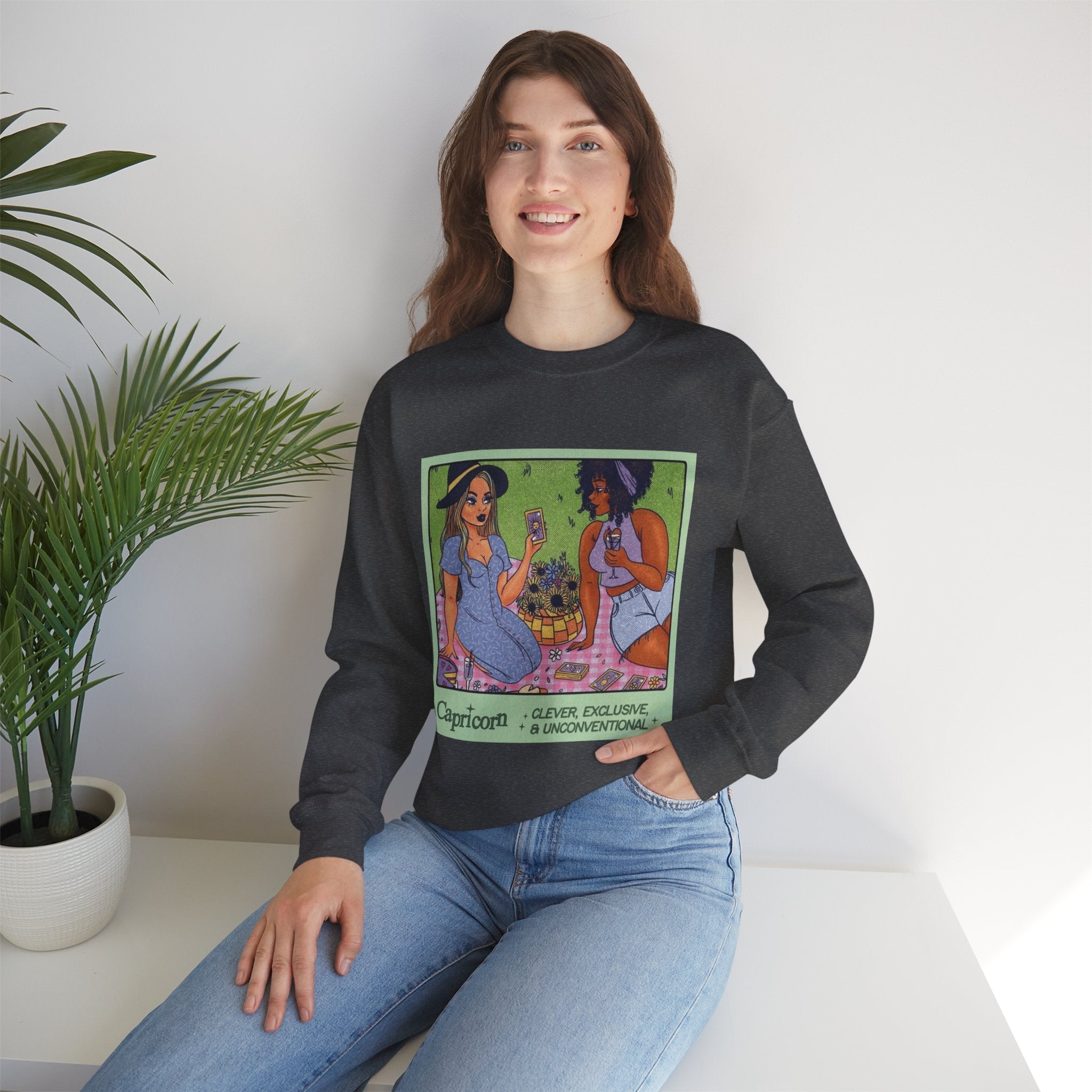 Spooky Vibes Only" Halloween Sweater Capricorn Vibes Crewneck Sweatshirt, Cozy Unisex Apparel, Astrology Gift, Casual Layering Top - Metamorphosis Creations