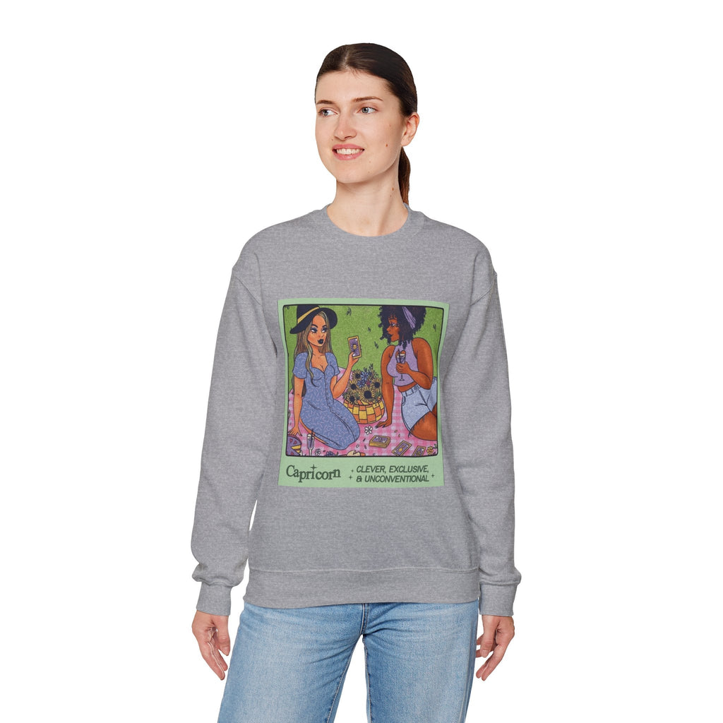 Spooky Vibes Only" Halloween Sweater Capricorn Vibes Crewneck Sweatshirt, Cozy Unisex Apparel, Astrology Gift, Casual Layering Top - Metamorphosis Creations