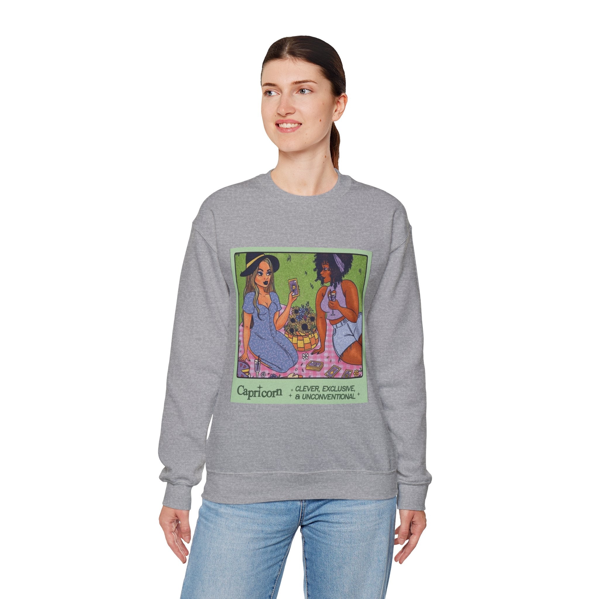 Spooky Vibes Only" Halloween Sweater Capricorn Vibes Crewneck Sweatshirt, Cozy Unisex Apparel, Astrology Gift, Casual Layering Top - Metamorphosis Creations
