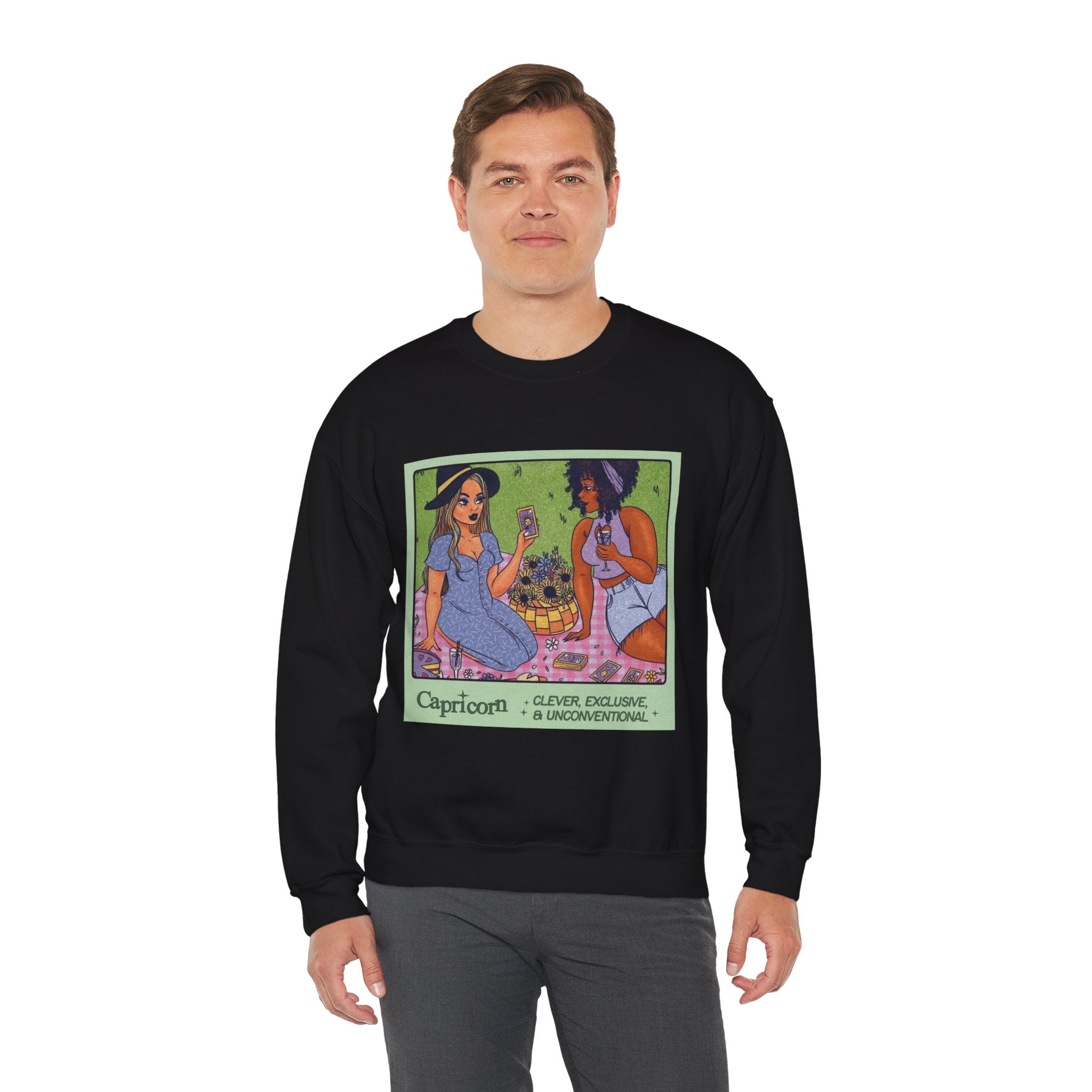 Spooky Vibes Only" Halloween Sweater Capricorn Vibes Crewneck Sweatshirt, Cozy Unisex Apparel, Astrology Gift, Casual Layering Top - Metamorphosis Creations