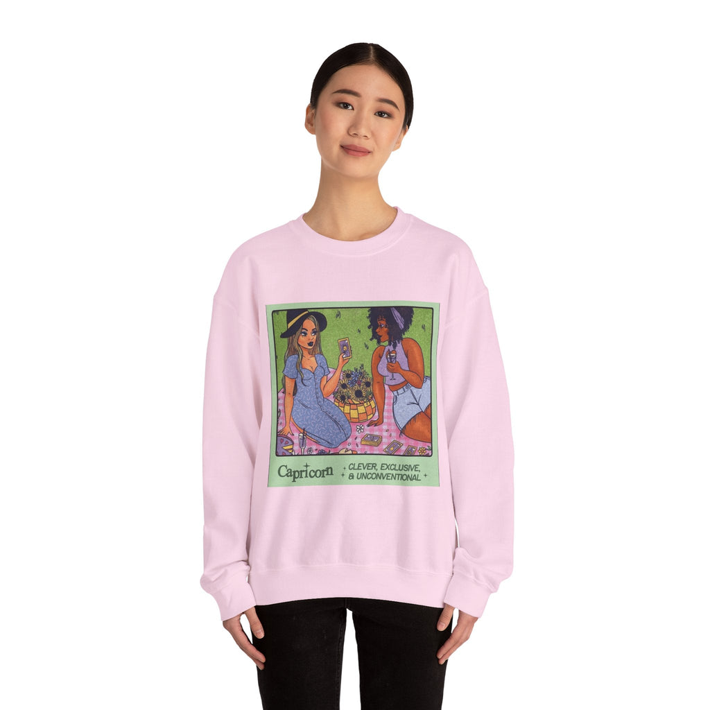 Spooky Vibes Only" Halloween Sweater Capricorn Vibes Crewneck Sweatshirt, Cozy Unisex Apparel, Astrology Gift, Casual Layering Top - Metamorphosis Creations