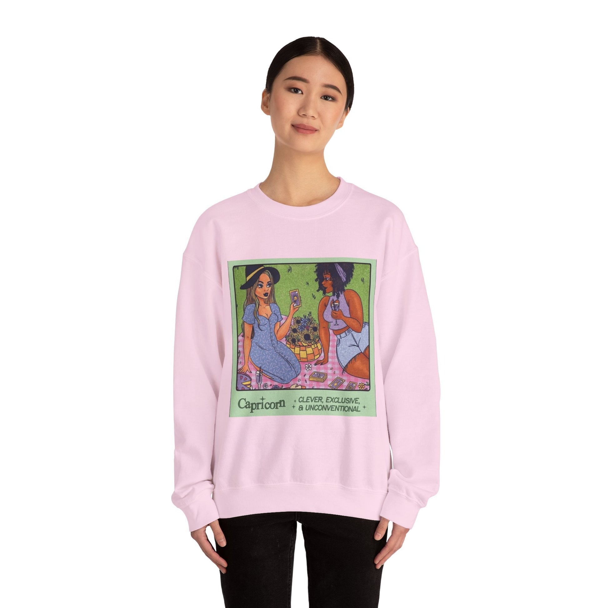 Spooky Vibes Only" Halloween Sweater Capricorn Vibes Crewneck Sweatshirt, Cozy Unisex Apparel, Astrology Gift, Casual Layering Top - Metamorphosis Creations