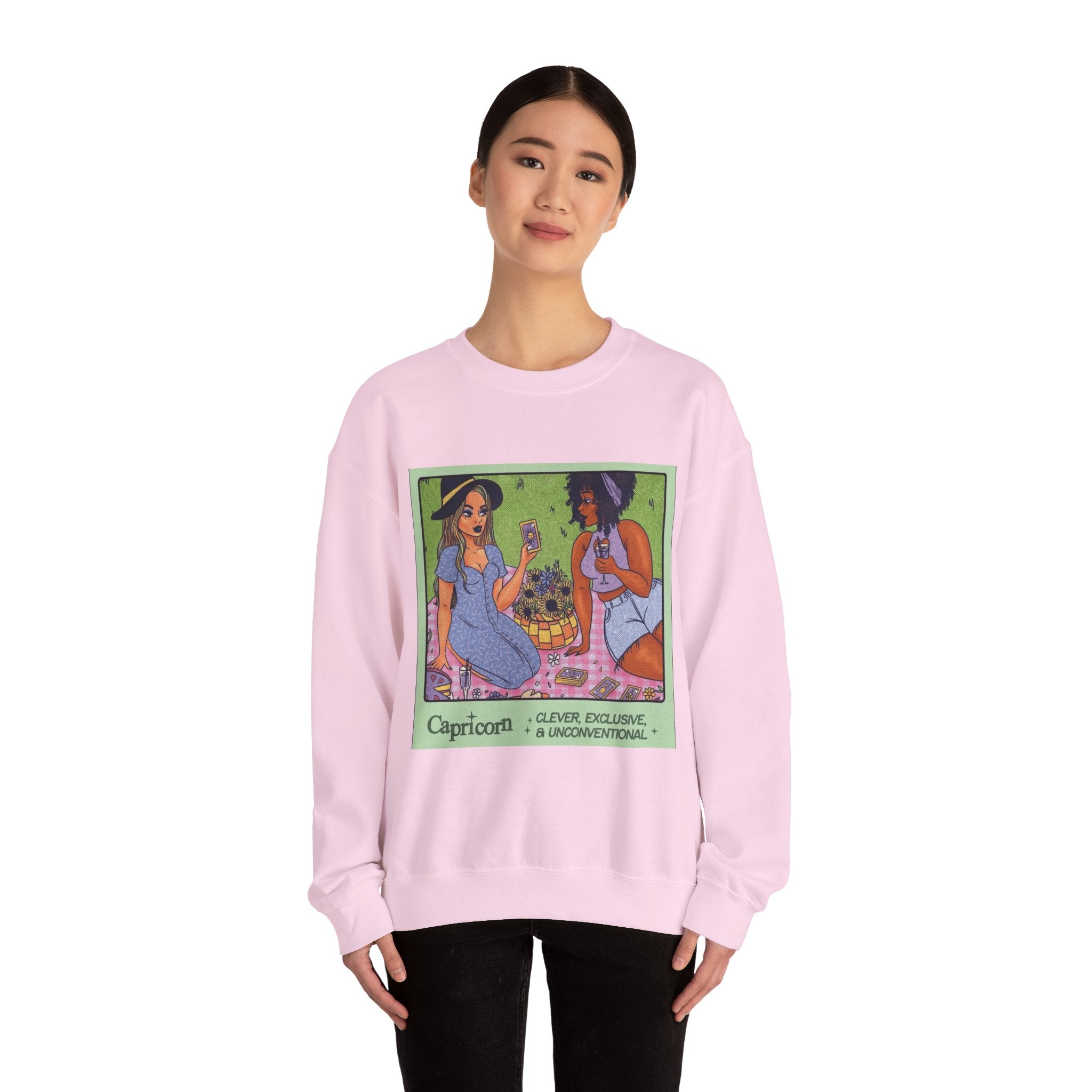 Spooky Vibes Only" Halloween Sweater Capricorn Vibes Crewneck Sweatshirt, Cozy Unisex Apparel, Astrology Gift, Casual Layering Top - Metamorphosis Creations