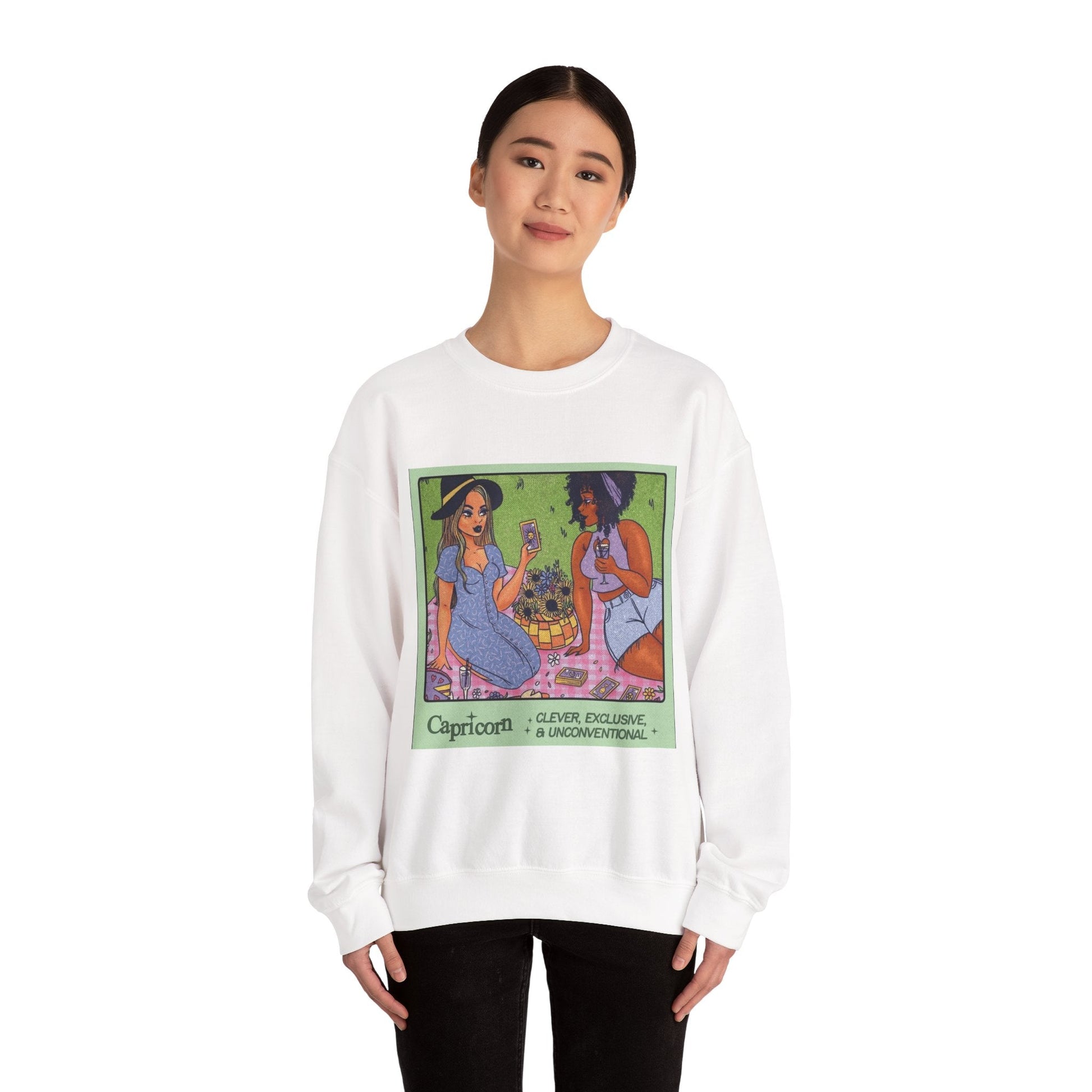 Spooky Vibes Only" Halloween Sweater Capricorn Vibes Crewneck Sweatshirt, Cozy Unisex Apparel, Astrology Gift, Casual Layering Top - Metamorphosis Creations