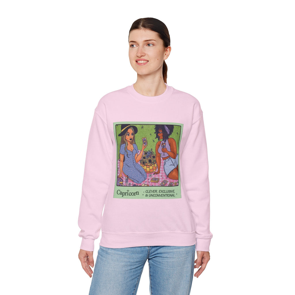 Spooky Vibes Only" Halloween Sweater Capricorn Vibes Crewneck Sweatshirt, Cozy Unisex Apparel, Astrology Gift, Casual Layering Top - Metamorphosis Creations