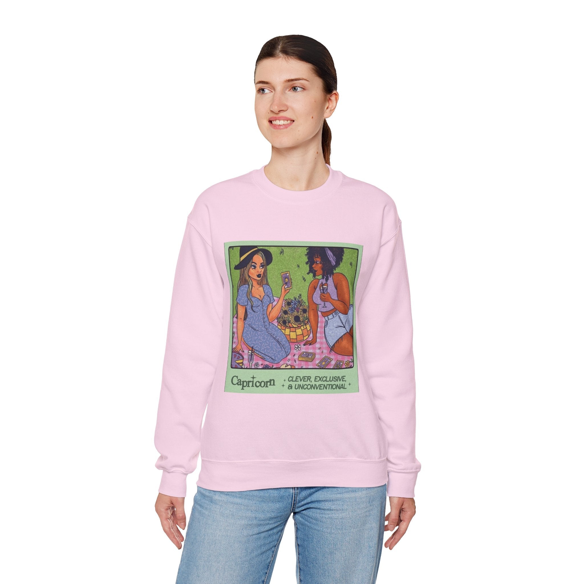 Spooky Vibes Only" Halloween Sweater Capricorn Vibes Crewneck Sweatshirt, Cozy Unisex Apparel, Astrology Gift, Casual Layering Top - Metamorphosis Creations