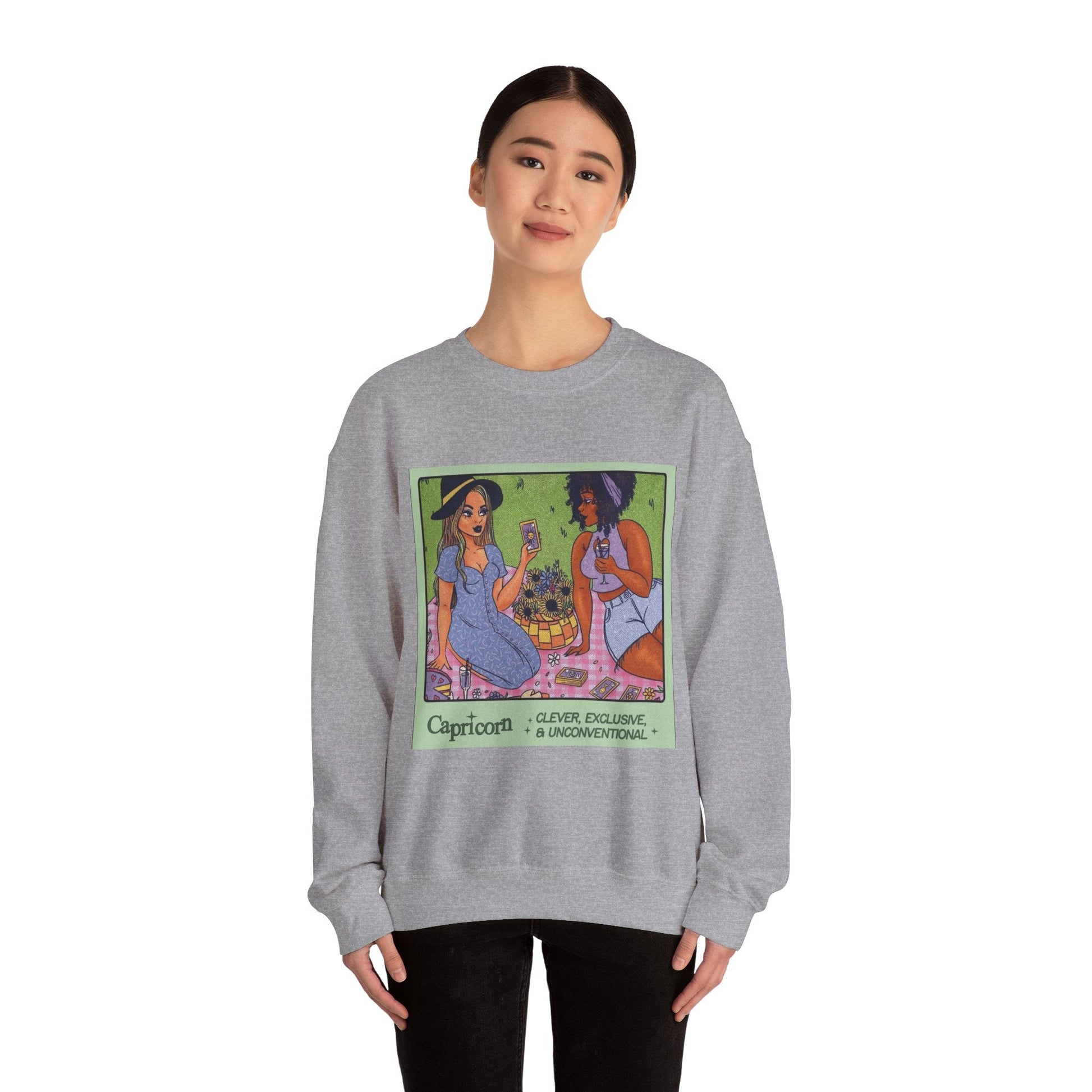Spooky Vibes Only" Halloween Sweater Capricorn Vibes Crewneck Sweatshirt, Cozy Unisex Apparel, Astrology Gift, Casual Layering Top - Metamorphosis Creations