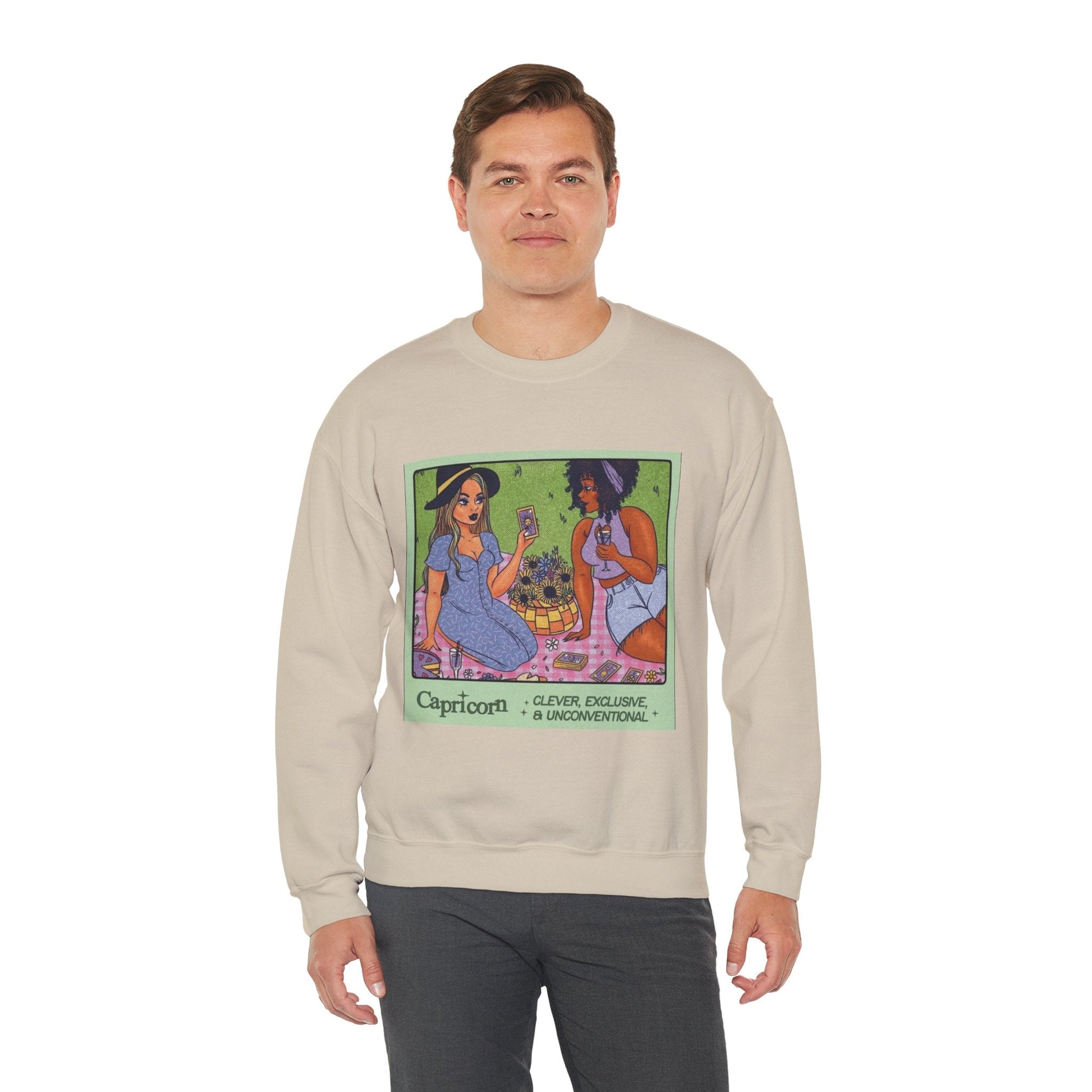 Spooky Vibes Only" Halloween Sweater Capricorn Vibes Crewneck Sweatshirt, Cozy Unisex Apparel, Astrology Gift, Casual Layering Top - Metamorphosis Creations