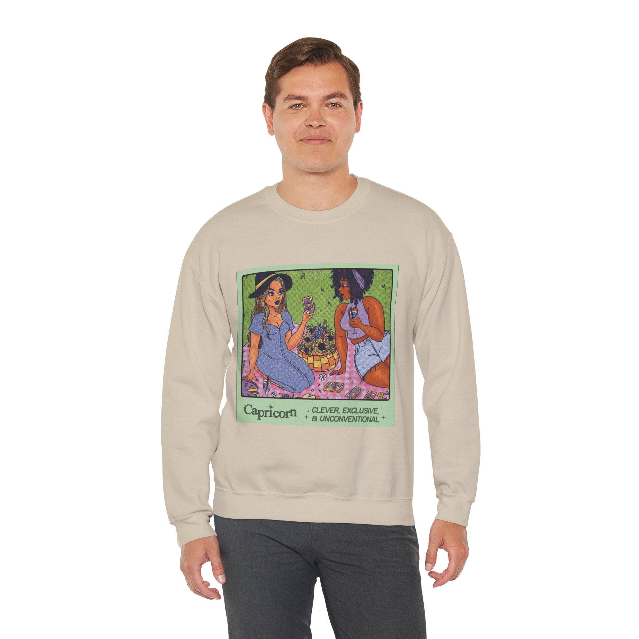 Spooky Vibes Only" Halloween Sweater Capricorn Vibes Crewneck Sweatshirt, Cozy Unisex Apparel, Astrology Gift, Casual Layering Top - Metamorphosis Creations