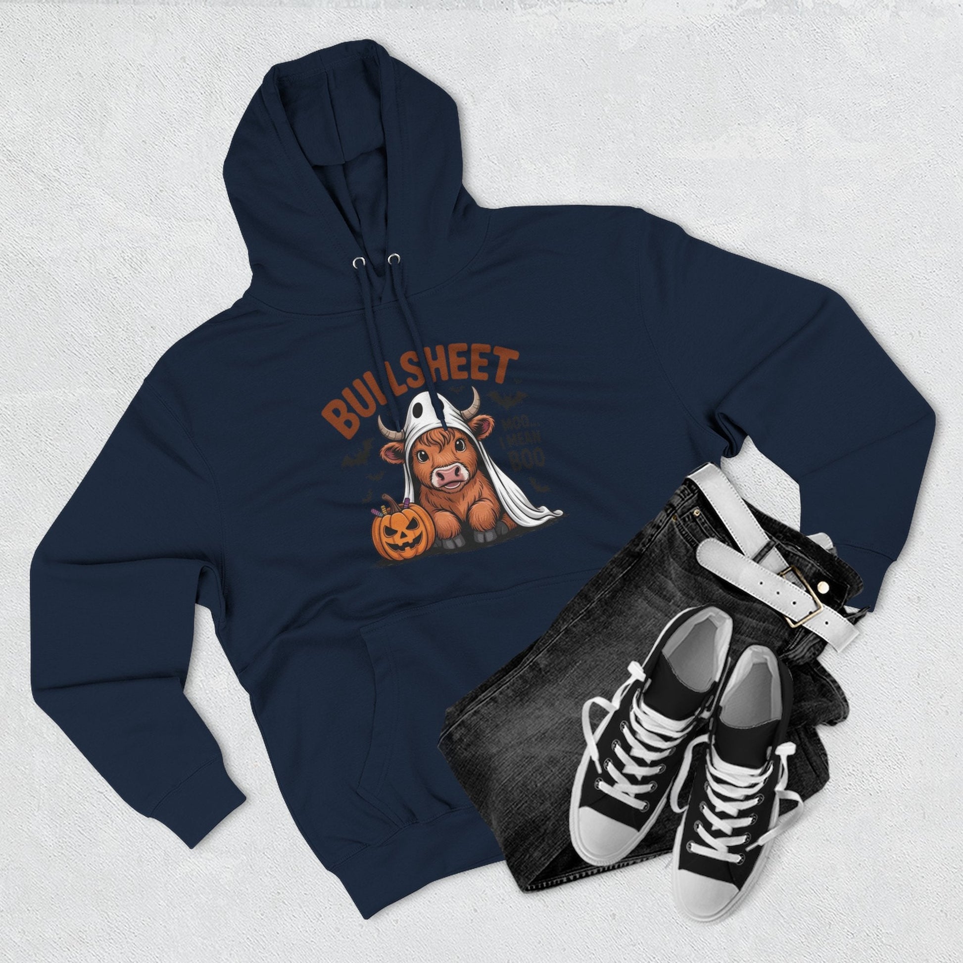 Spooky Vibes Only" Halloween Sweater Cozy Ghostly Fleece Hoodie - Metamorphosis Creations