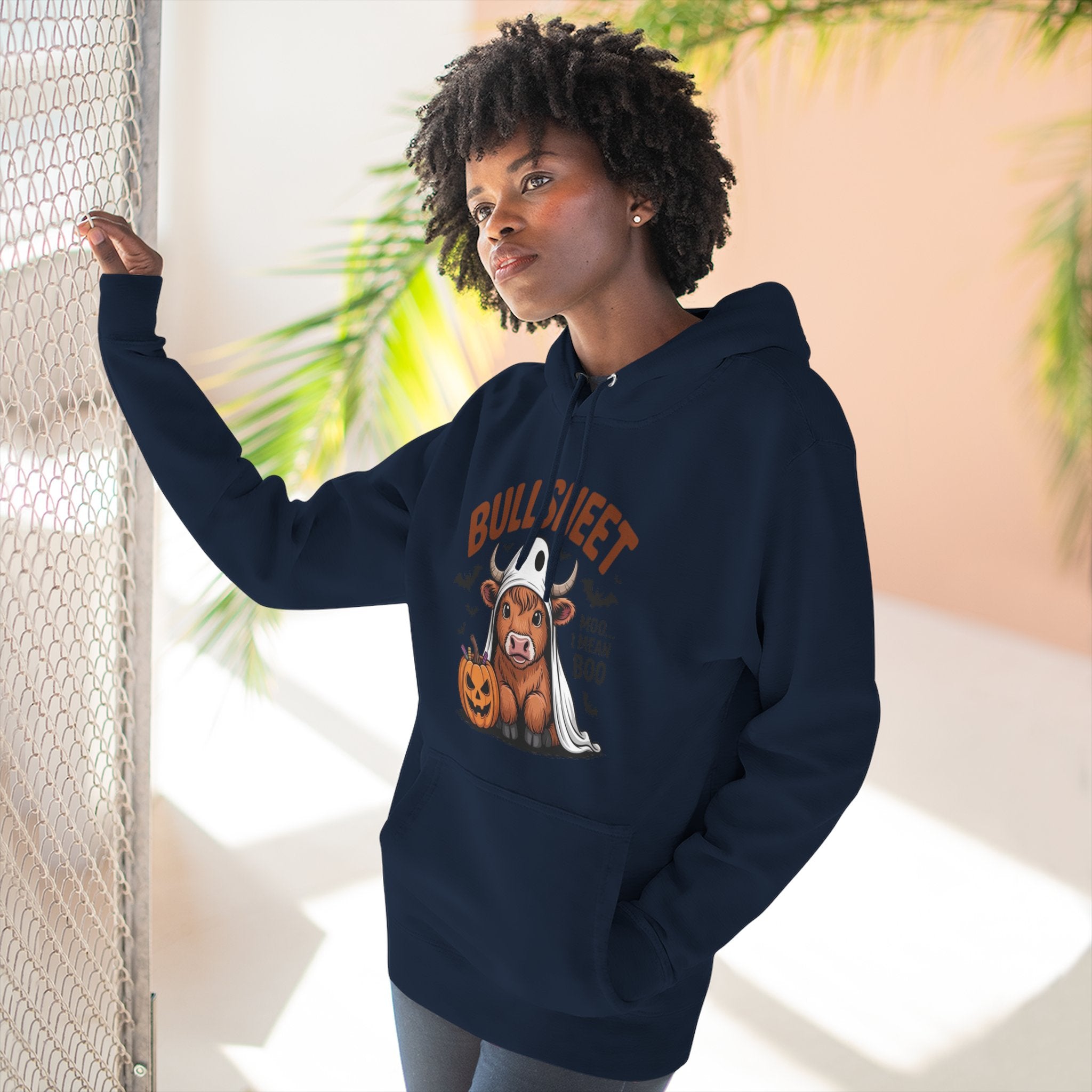 Spooky Vibes Only" Halloween Sweater Cozy Ghostly Fleece Hoodie - Metamorphosis Creations