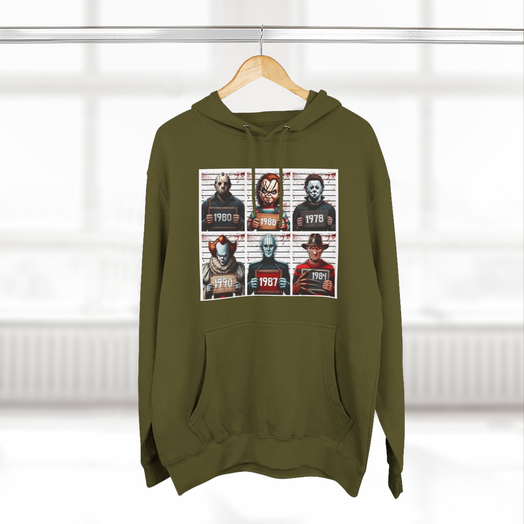 Spooky Vibes Only Halloween Sweater Retro Horror Movie Three - Panel Fleece Hoodie, Halloween Gift, Cozy Sweatshirt, Movie Lover Apparel, Vintage Movie Merchandise - Metamorphosis Creations