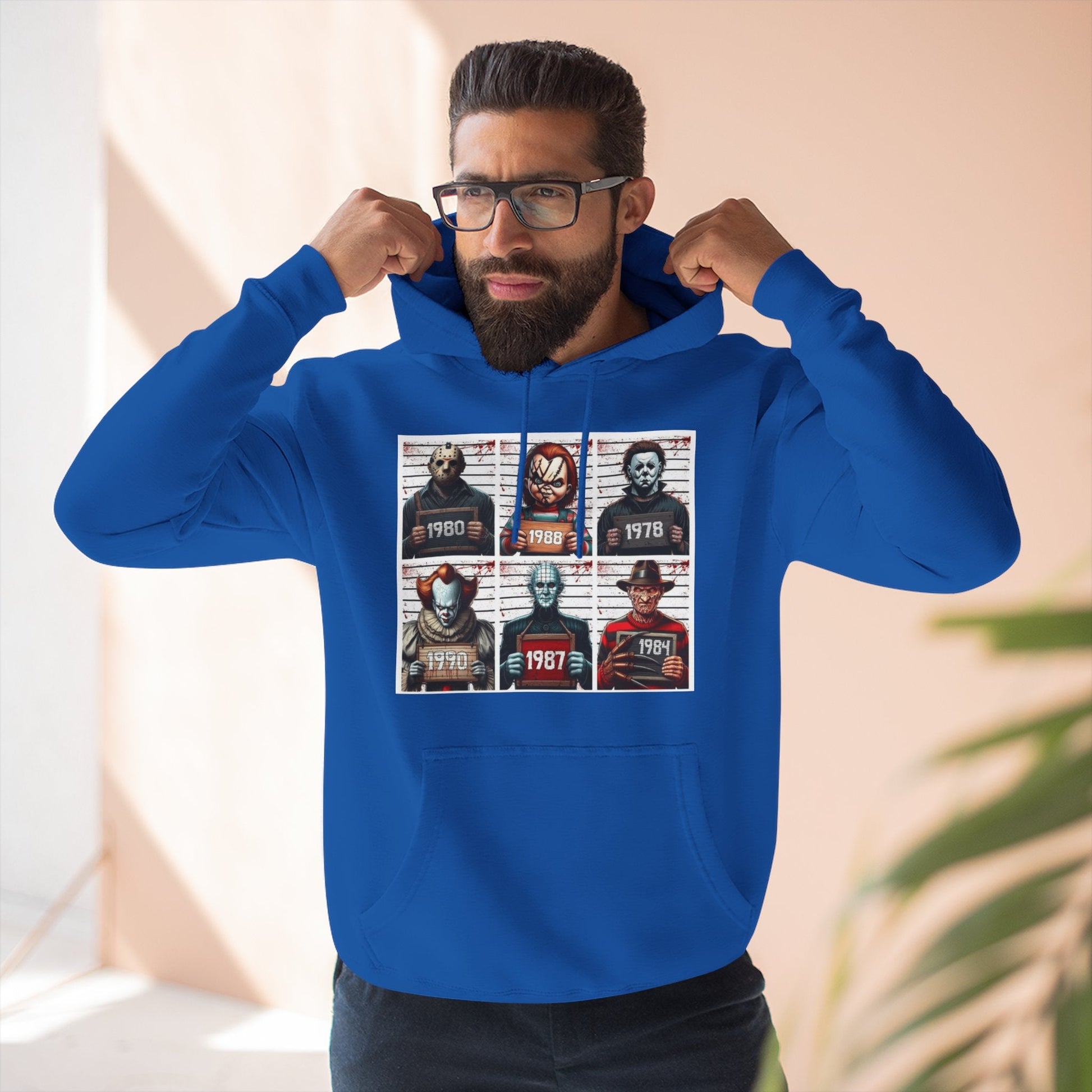 Spooky Vibes Only Halloween Sweater Retro Horror Movie Three - Panel Fleece Hoodie, Halloween Gift, Cozy Sweatshirt, Movie Lover Apparel, Vintage Movie Merchandise - Metamorphosis Creations