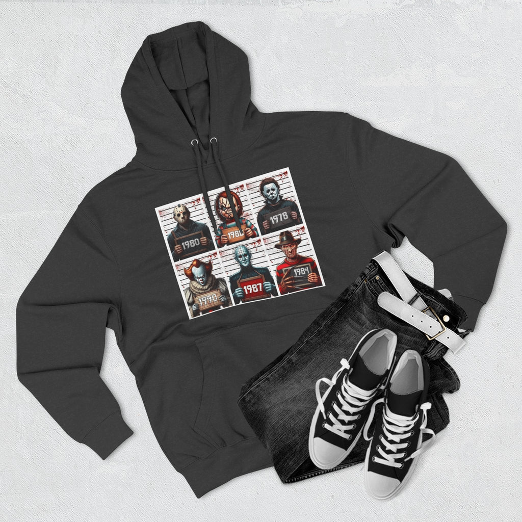 Spooky Vibes Only Halloween Sweater Retro Horror Movie Three - Panel Fleece Hoodie, Halloween Gift, Cozy Sweatshirt, Movie Lover Apparel, Vintage Movie Merchandise - Metamorphosis Creations