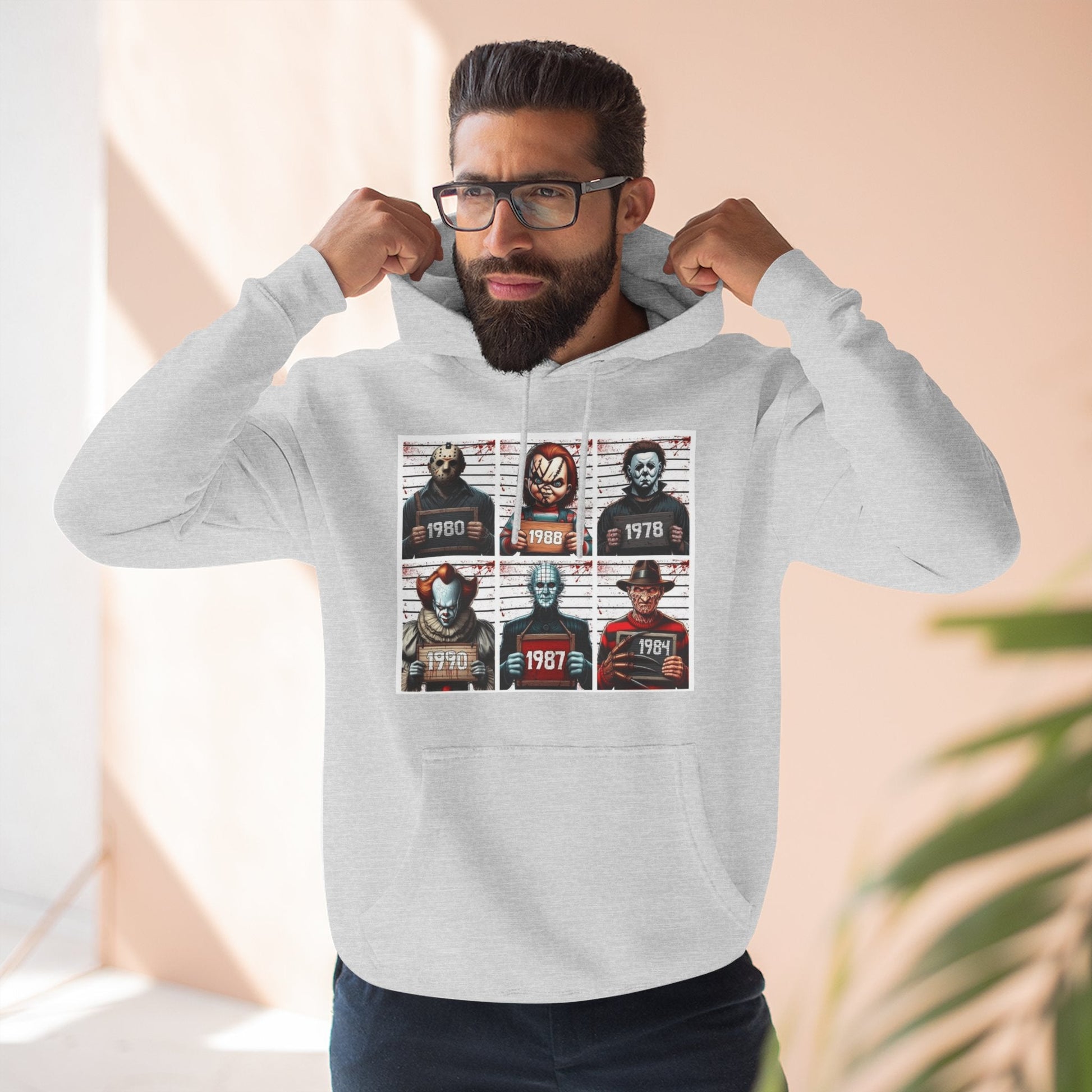 Spooky Vibes Only Halloween Sweater Retro Horror Movie Three - Panel Fleece Hoodie, Halloween Gift, Cozy Sweatshirt, Movie Lover Apparel, Vintage Movie Merchandise - Metamorphosis Creations