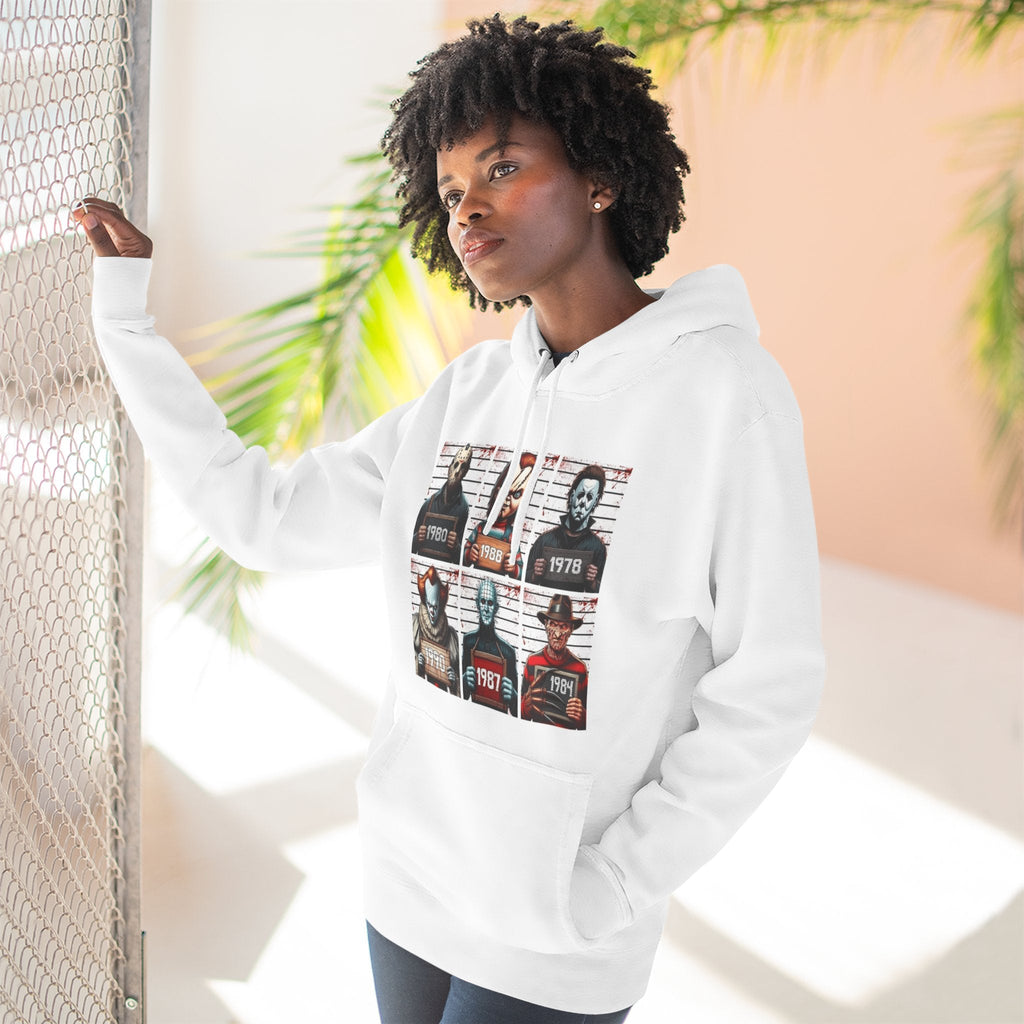 Spooky Vibes Only Halloween Sweater Retro Horror Movie Three - Panel Fleece Hoodie, Halloween Gift, Cozy Sweatshirt, Movie Lover Apparel, Vintage Movie Merchandise - Metamorphosis Creations