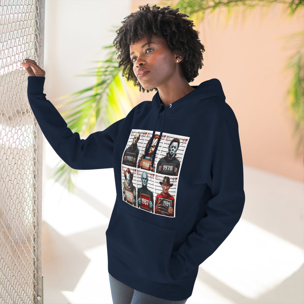 Spooky Vibes Only Halloween Sweater Retro Horror Movie Three - Panel Fleece Hoodie, Halloween Gift, Cozy Sweatshirt, Movie Lover Apparel, Vintage Movie Merchandise - Metamorphosis Creations
