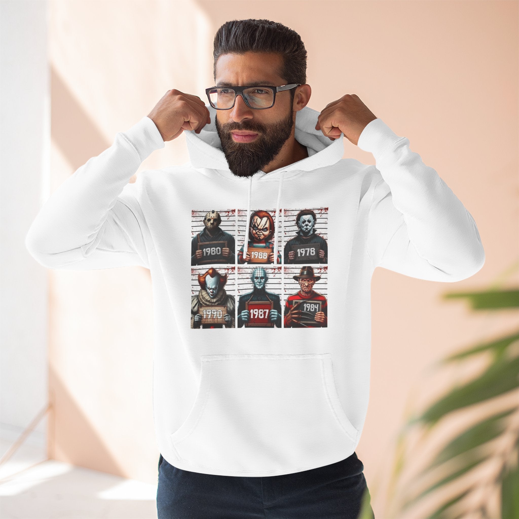 Spooky Vibes Only Halloween Sweater Retro Horror Movie Three - Panel Fleece Hoodie, Halloween Gift, Cozy Sweatshirt, Movie Lover Apparel, Vintage Movie Merchandise - Metamorphosis Creations