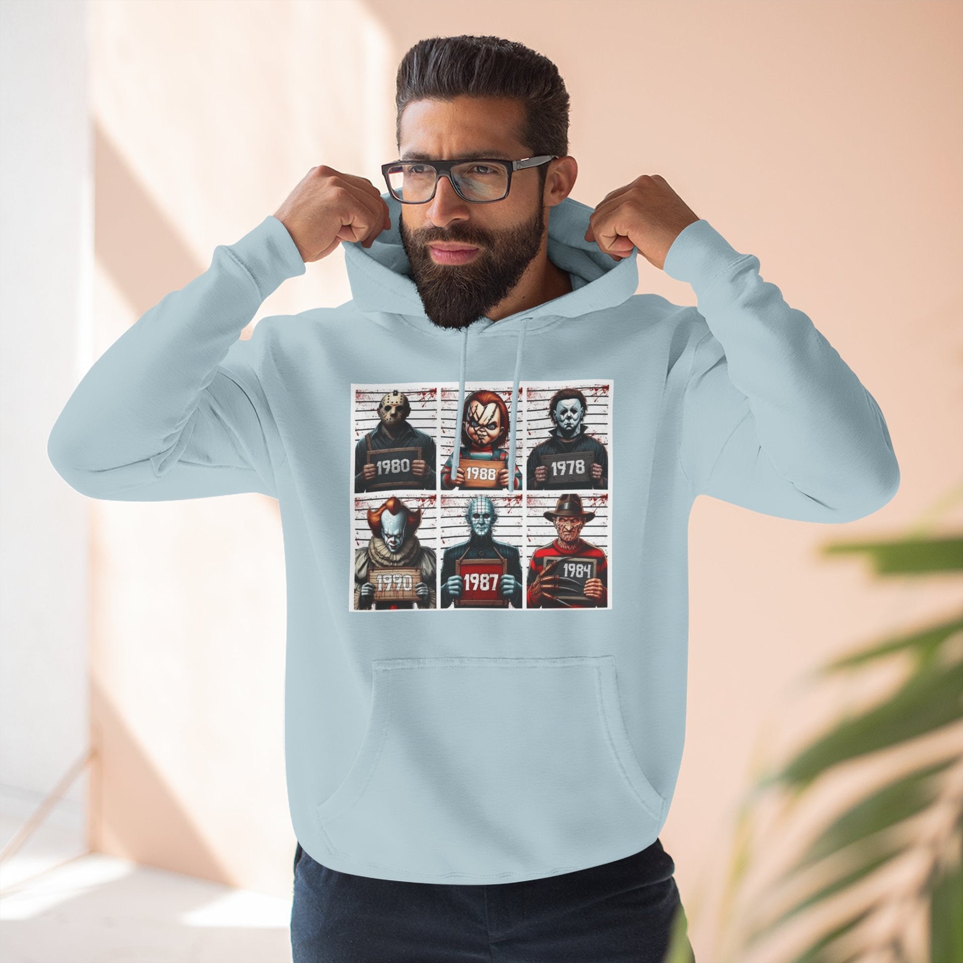 Spooky Vibes Only Halloween Sweater Retro Horror Movie Three - Panel Fleece Hoodie, Halloween Gift, Cozy Sweatshirt, Movie Lover Apparel, Vintage Movie Merchandise - Metamorphosis Creations