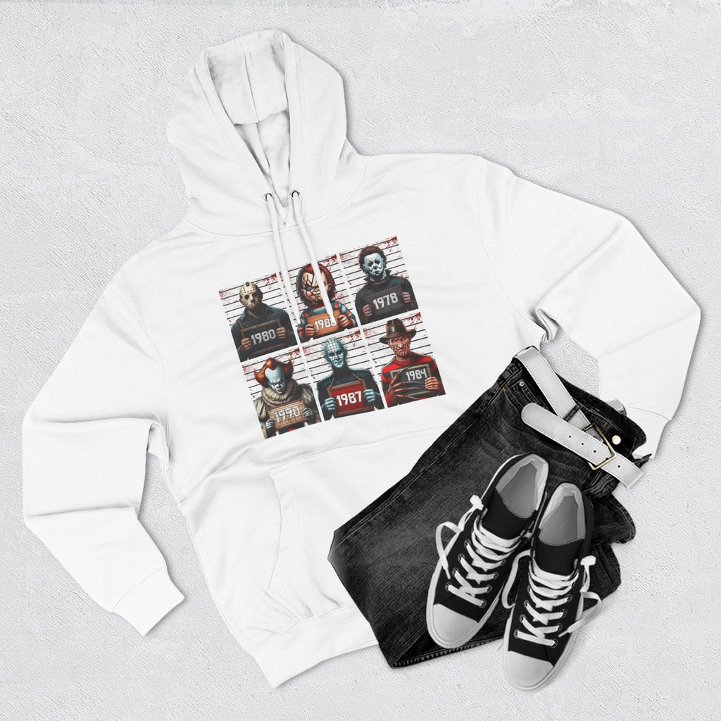 Spooky Vibes Only Halloween Sweater Retro Horror Movie Three - Panel Fleece Hoodie, Halloween Gift, Cozy Sweatshirt, Movie Lover Apparel, Vintage Movie Merchandise - Metamorphosis Creations