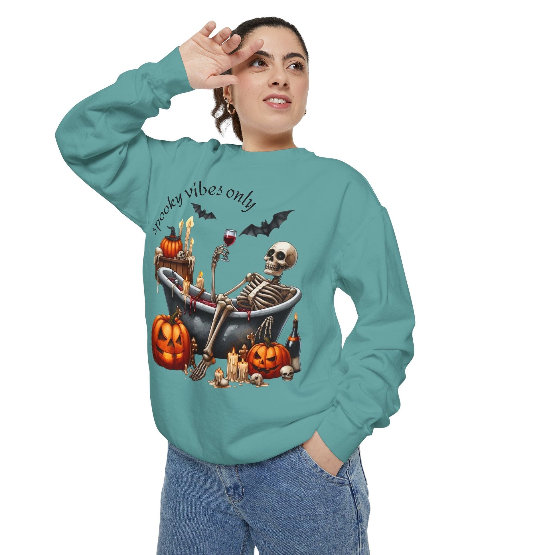 Spooky Vibes Only Sweatshirt, Halloween Sweatshirt, Unisex Fall Apparel, Cozy Trick or Treat Sweatshirt, Comfortable Halloween Gift, [...] - Metamorphosis Creations