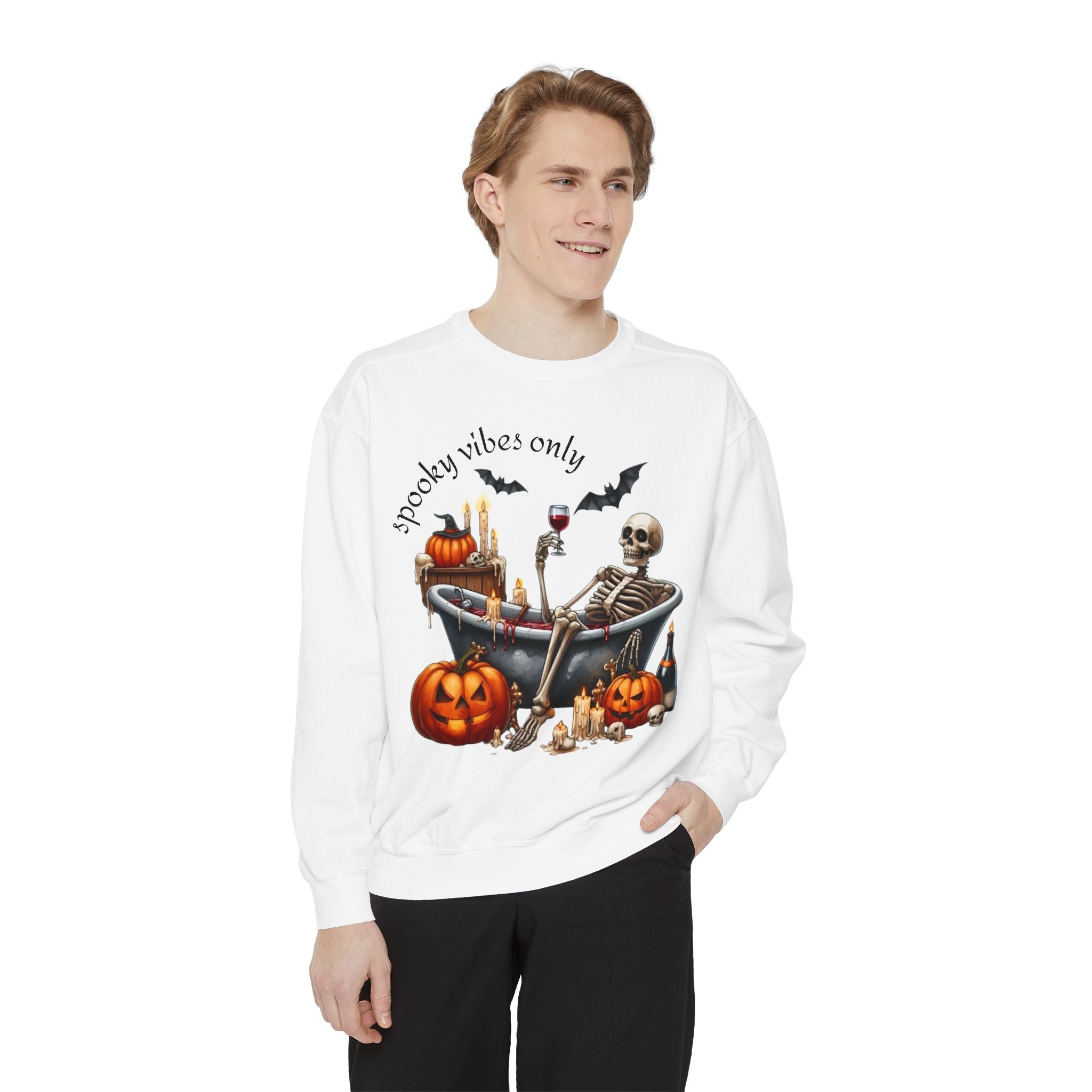Spooky Vibes Only Sweatshirt, Halloween Sweatshirt, Unisex Fall Apparel, Cozy Trick or Treat Sweatshirt, Comfortable Halloween Gift, [...] - Metamorphosis Creations