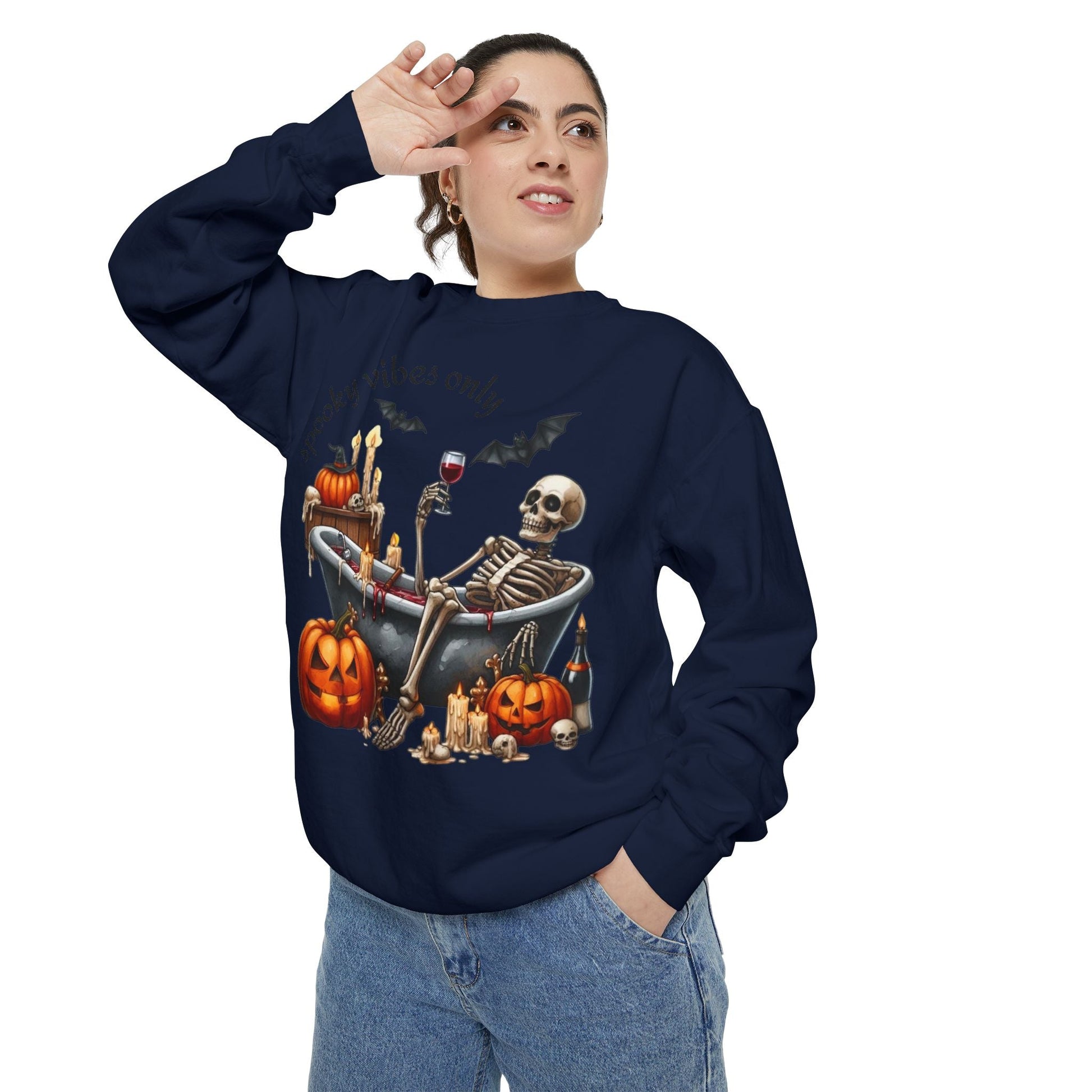 Spooky Vibes Only Sweatshirt, Halloween Sweatshirt, Unisex Fall Apparel, Cozy Trick or Treat Sweatshirt, Comfortable Halloween Gift, [...] - Metamorphosis Creations