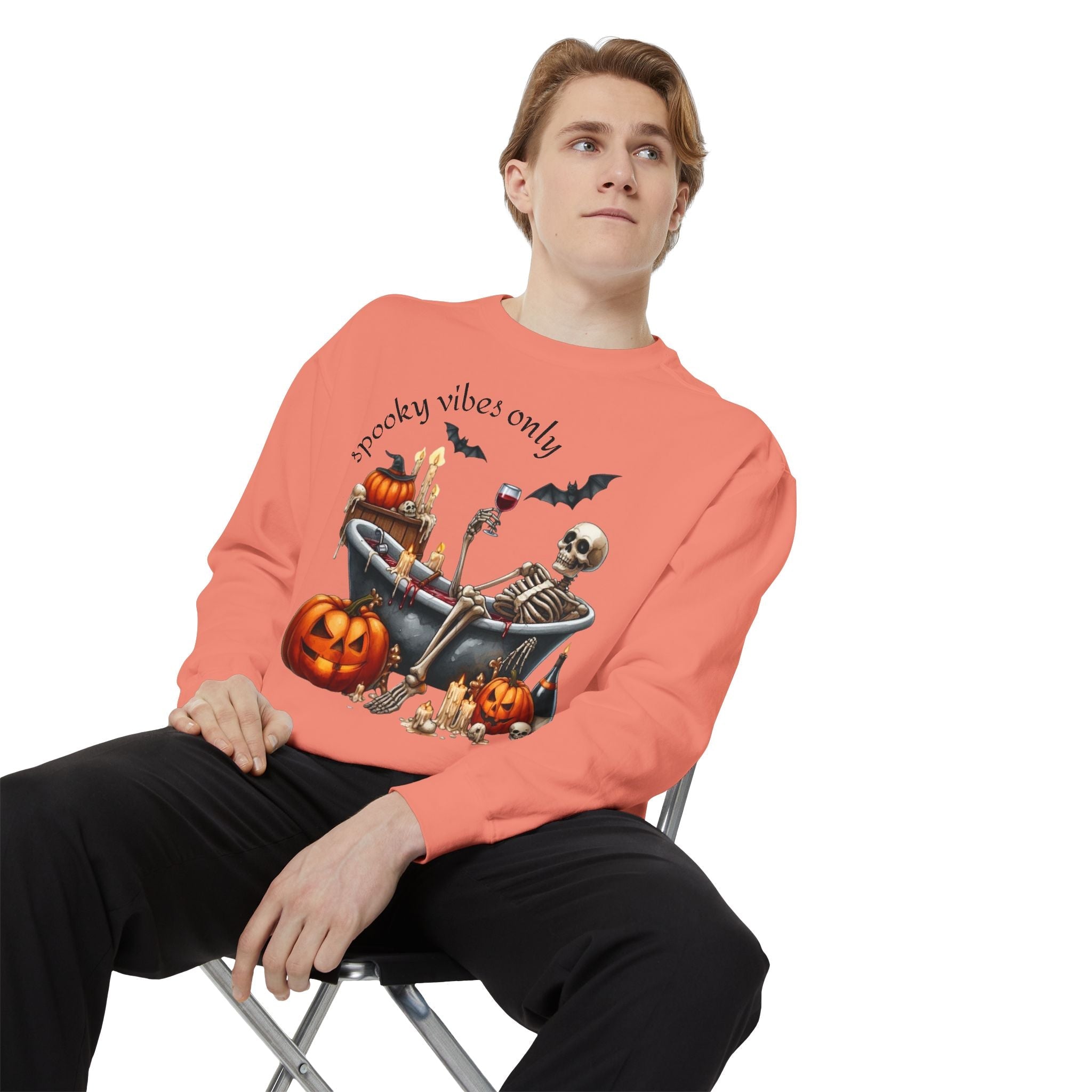 Spooky Vibes Only Sweatshirt, Halloween Sweatshirt, Unisex Fall Apparel, Cozy Trick or Treat Sweatshirt, Comfortable Halloween Gift, [...] - Metamorphosis Creations