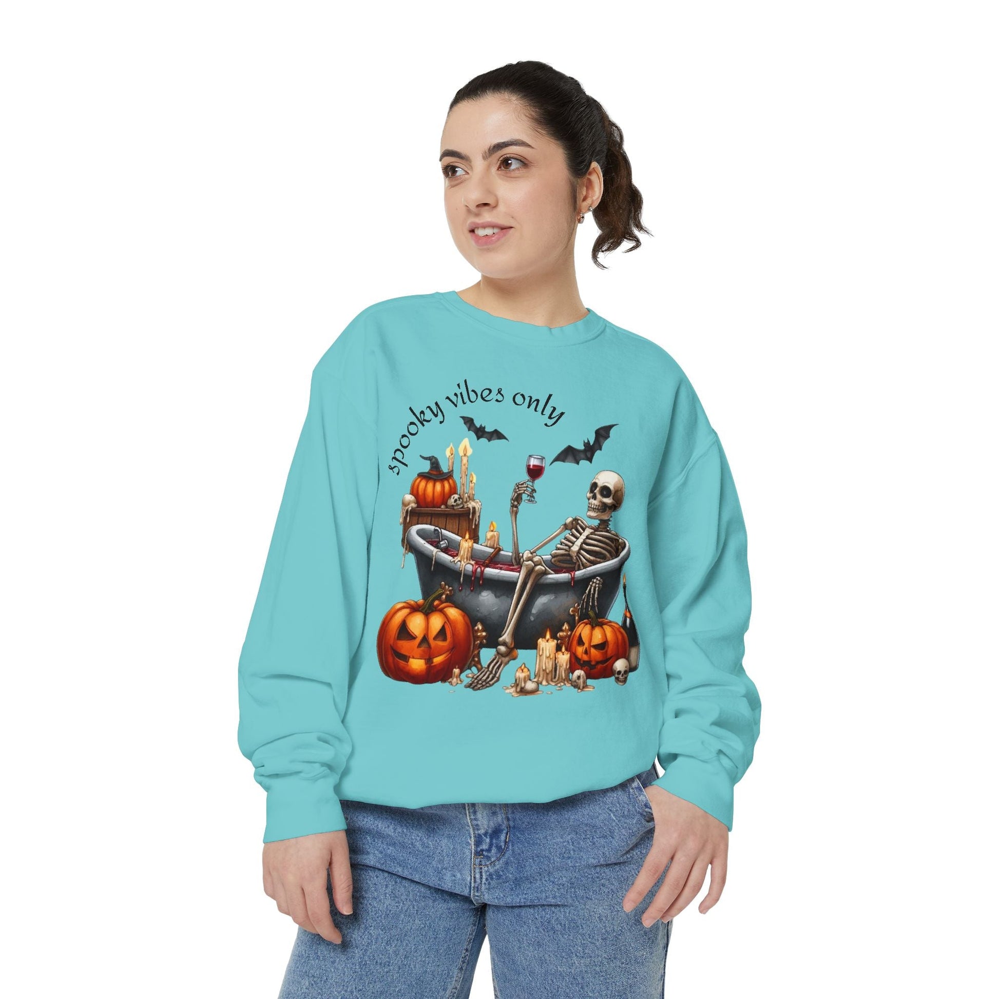 Spooky Vibes Only Sweatshirt, Halloween Sweatshirt, Unisex Fall Apparel, Cozy Trick or Treat Sweatshirt, Comfortable Halloween Gift, [...] - Metamorphosis Creations