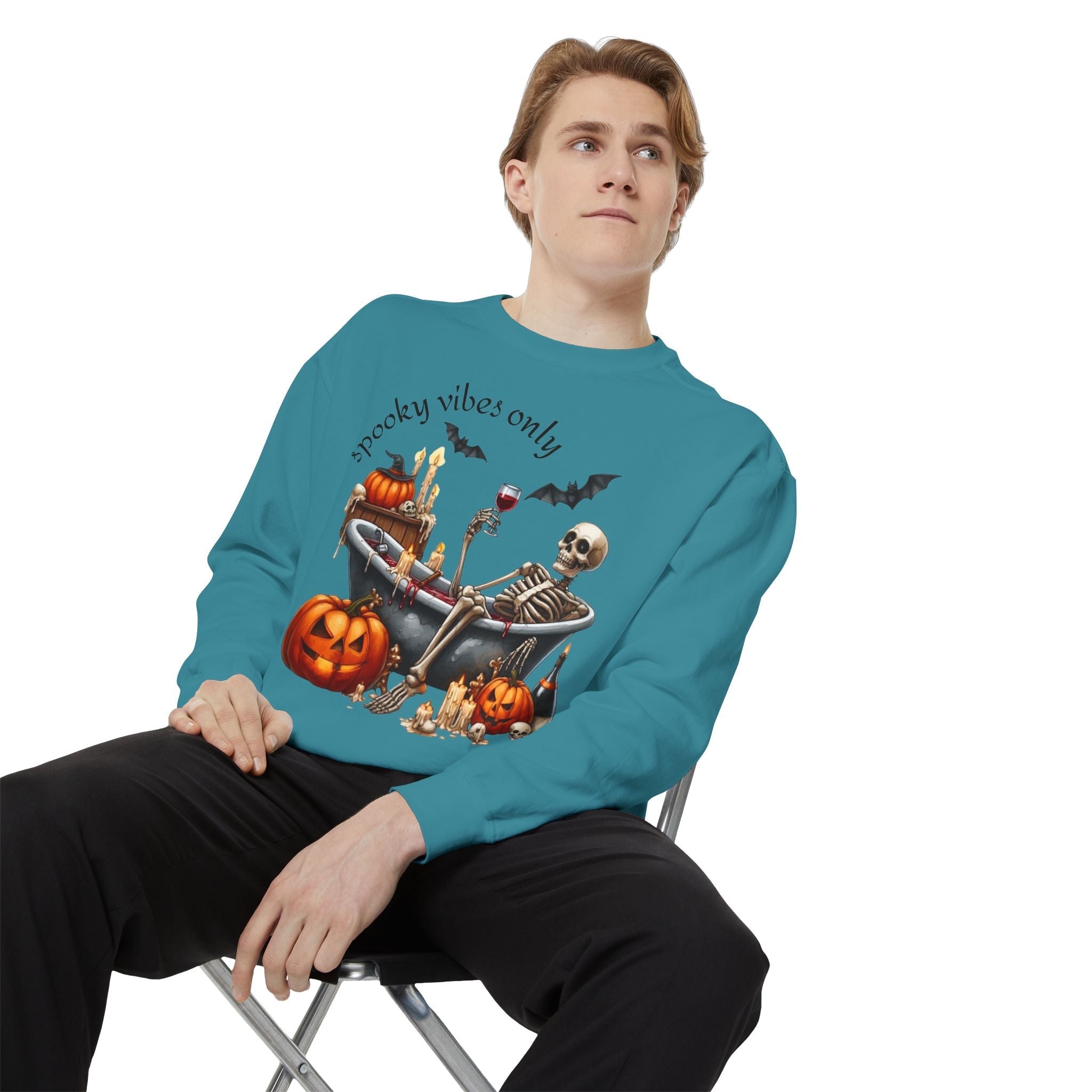 Spooky Vibes Only Sweatshirt, Halloween Sweatshirt, Unisex Fall Apparel, Cozy Trick or Treat Sweatshirt, Comfortable Halloween Gift, [...] - Metamorphosis Creations