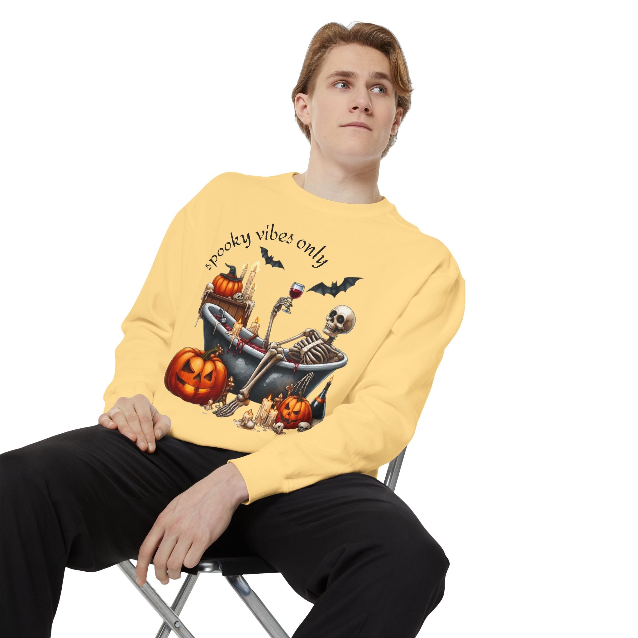 Spooky Vibes Only Sweatshirt, Halloween Sweatshirt, Unisex Fall Apparel, Cozy Trick or Treat Sweatshirt, Comfortable Halloween Gift, [...] - Metamorphosis Creations