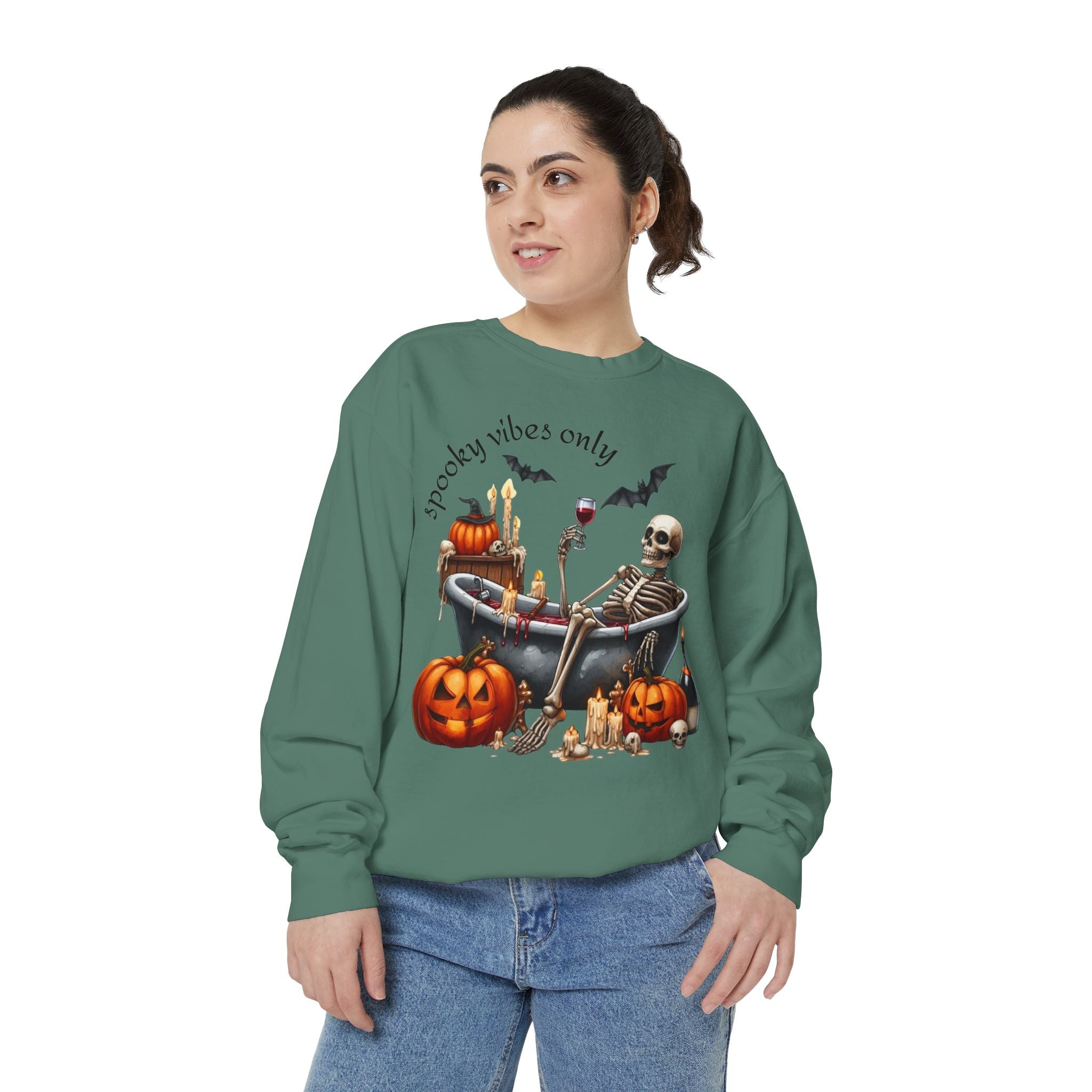 Spooky Vibes Only Sweatshirt, Halloween Sweatshirt, Unisex Fall Apparel, Cozy Trick or Treat Sweatshirt, Comfortable Halloween Gift, [...] - Metamorphosis Creations
