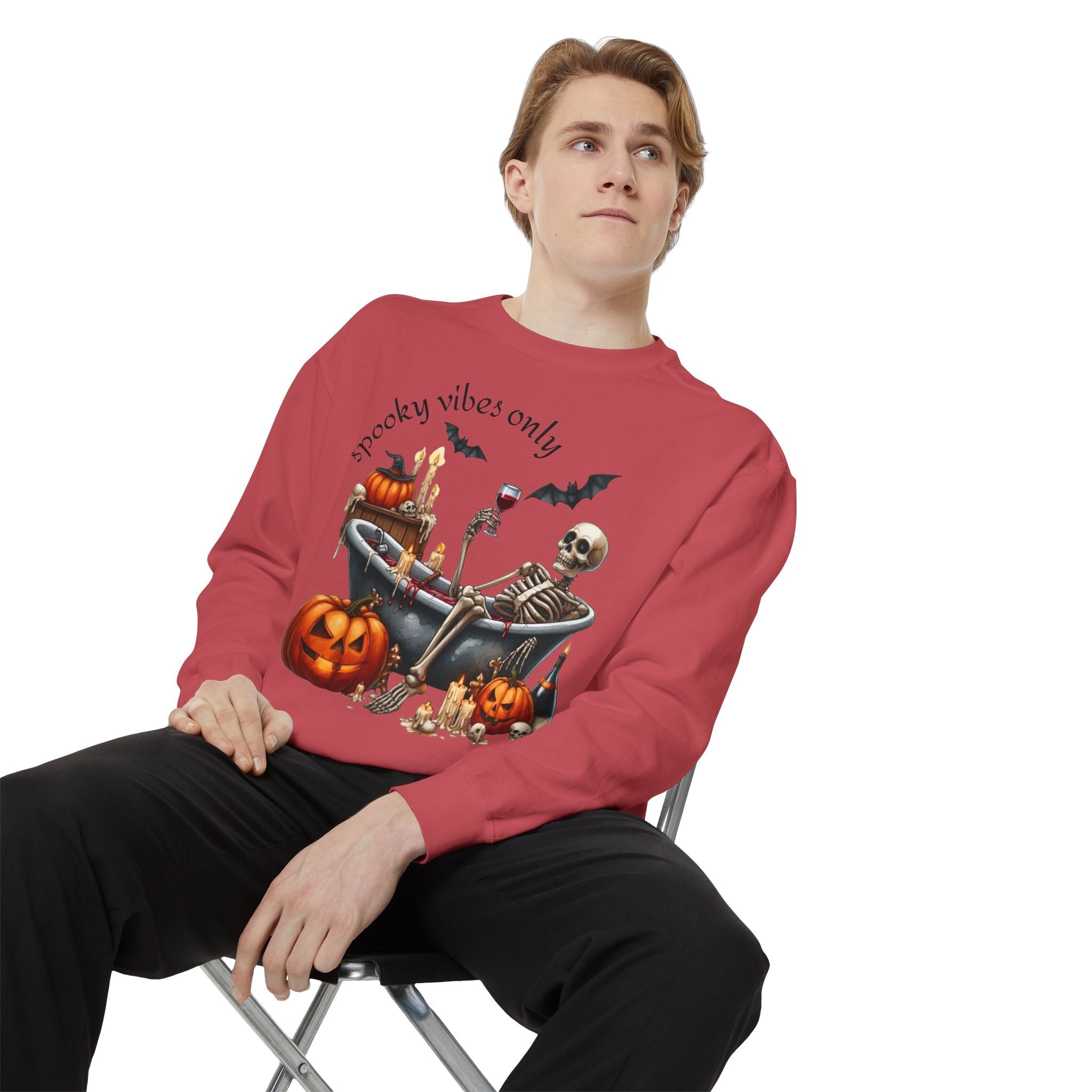 Spooky Vibes Only Sweatshirt, Halloween Sweatshirt, Unisex Fall Apparel, Cozy Trick or Treat Sweatshirt, Comfortable Halloween Gift, [...] - Metamorphosis Creations