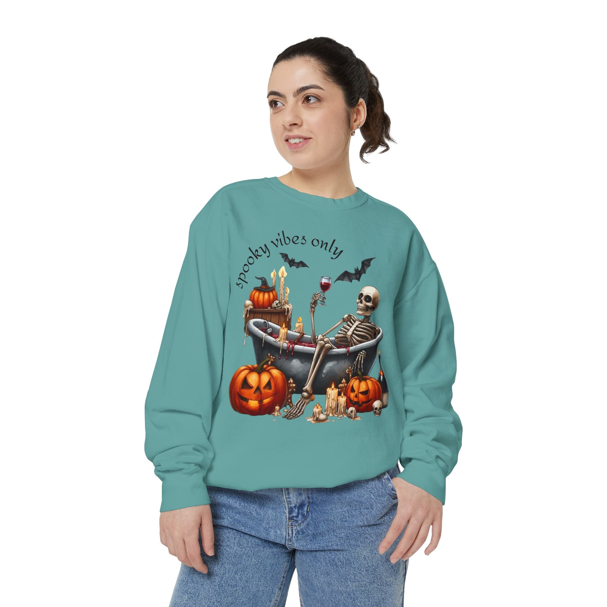 Spooky Vibes Only Sweatshirt, Halloween Sweatshirt, Unisex Fall Apparel, Cozy Trick or Treat Sweatshirt, Comfortable Halloween Gift, [...] - Metamorphosis Creations