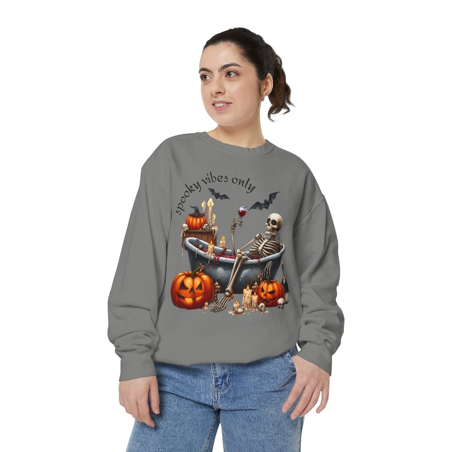 Spooky Vibes Only Sweatshirt, Halloween Sweatshirt, Unisex Fall Apparel, Cozy Trick or Treat Sweatshirt, Comfortable Halloween Gift, [...] - Metamorphosis Creations