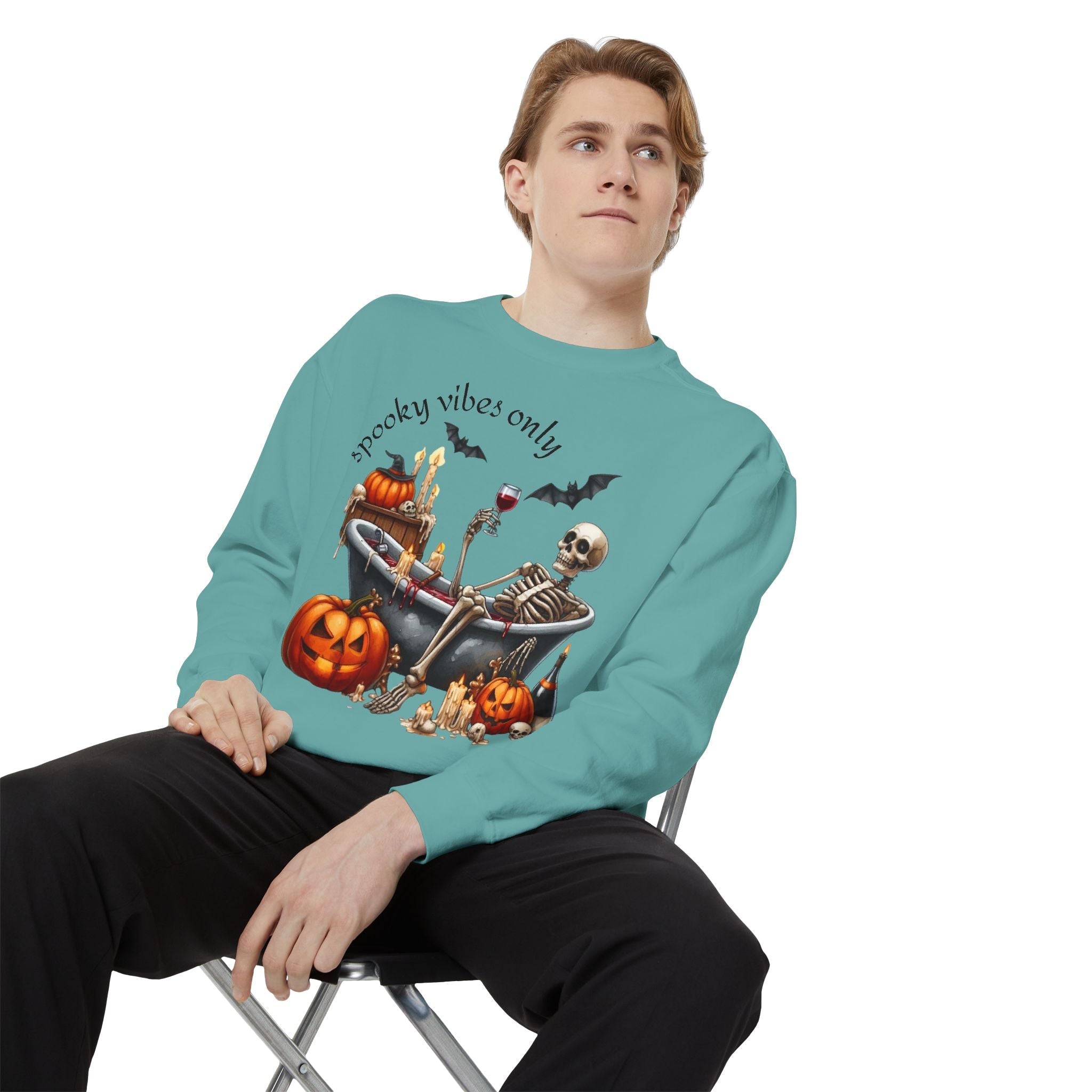 Spooky Vibes Only Sweatshirt, Halloween Sweatshirt, Unisex Fall Apparel, Cozy Trick or Treat Sweatshirt, Comfortable Halloween Gift, [...] - Metamorphosis Creations