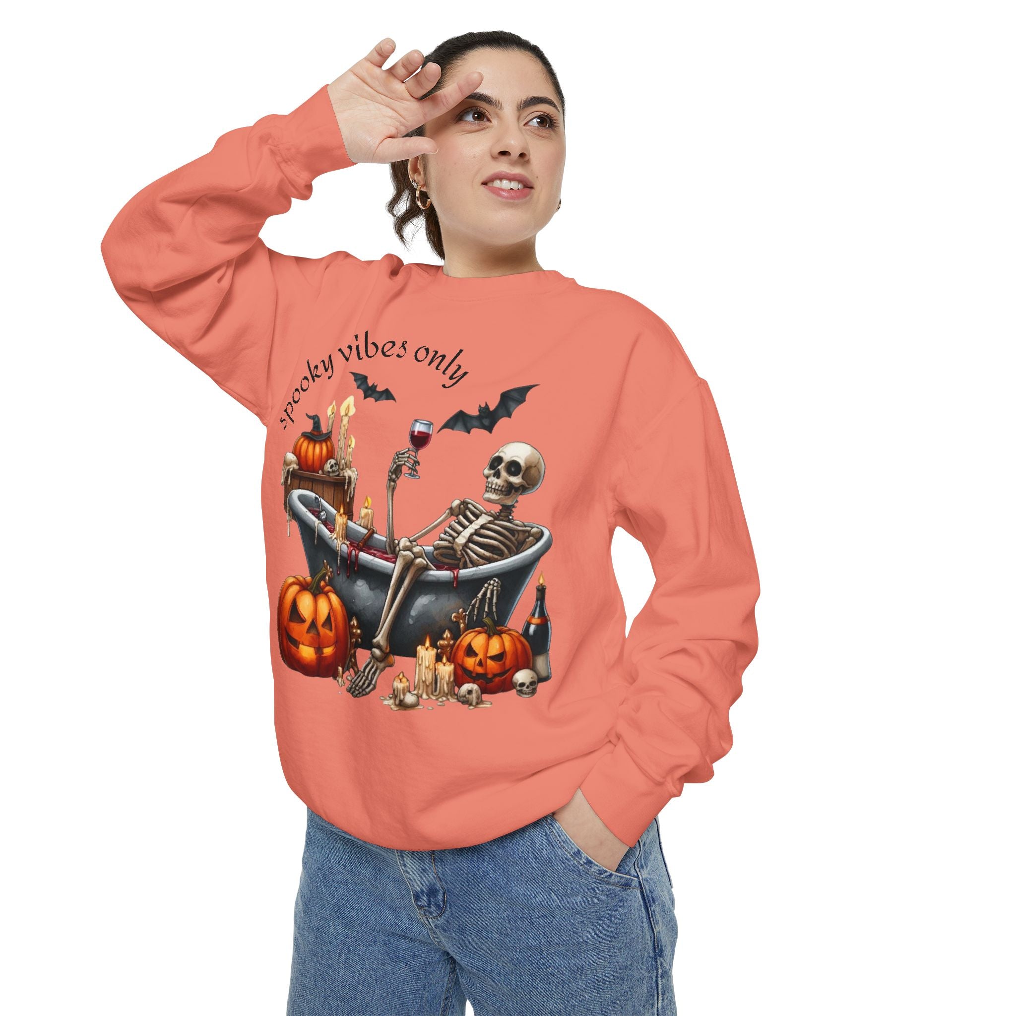 Spooky Vibes Only Sweatshirt, Halloween Sweatshirt, Unisex Fall Apparel, Cozy Trick or Treat Sweatshirt, Comfortable Halloween Gift, [...] - Metamorphosis Creations